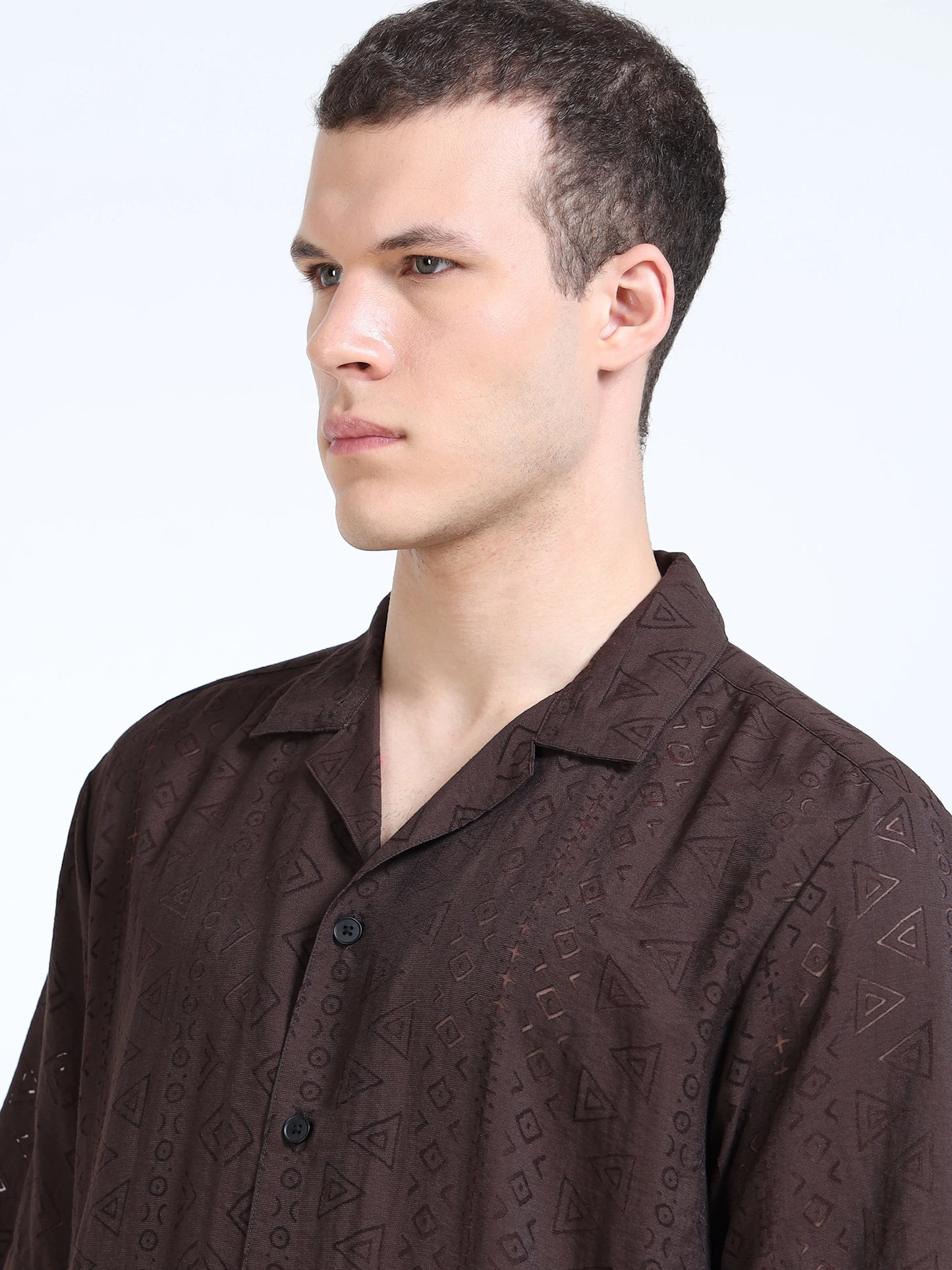 Engyne Nomad Script Shirt Dark Brown