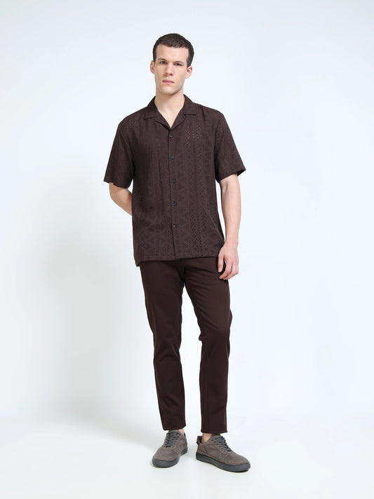 Engyne Nomad Script Shirt Dark Brown