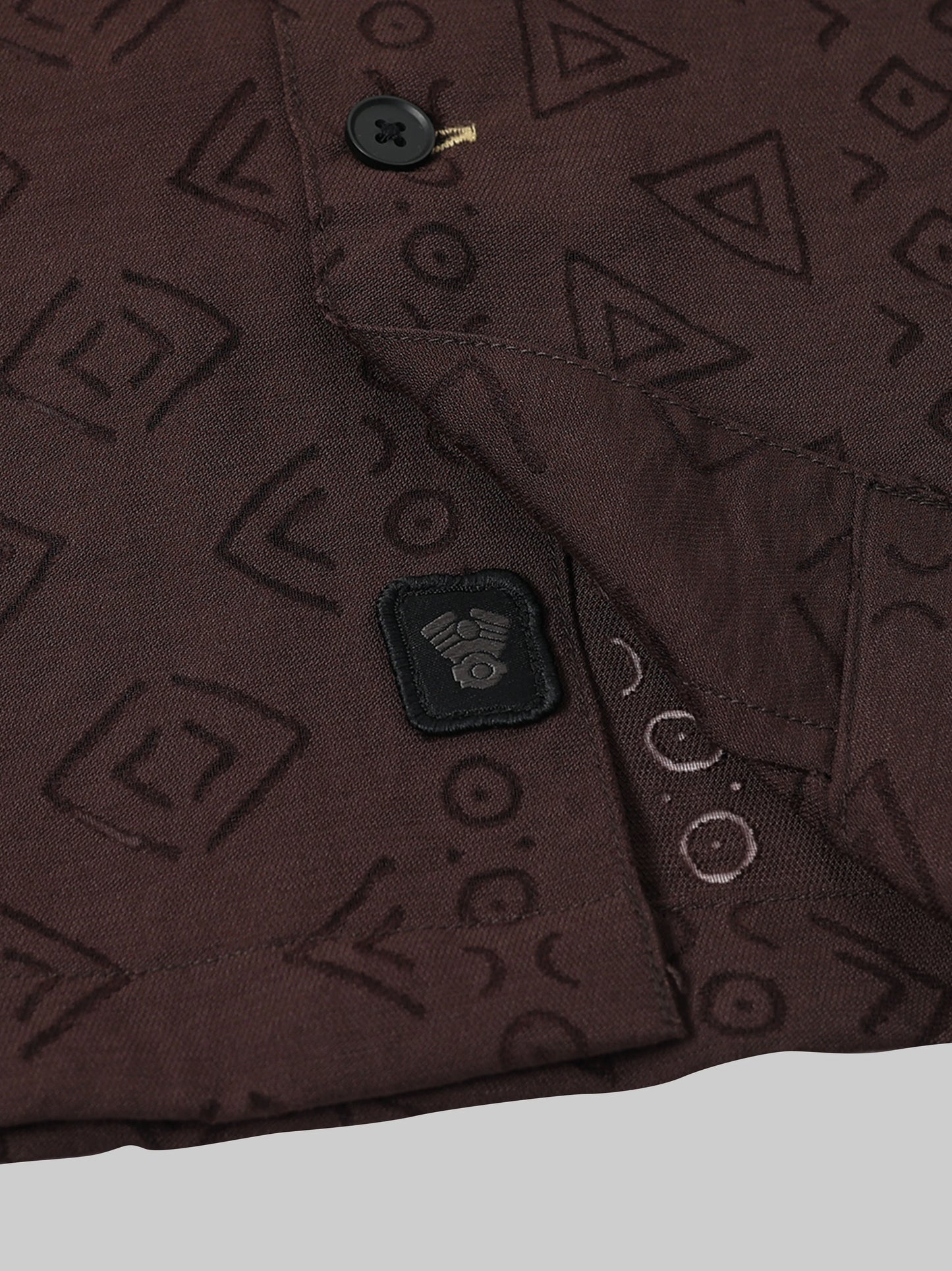 Engyne Nomad Script Shirt Dark Brown