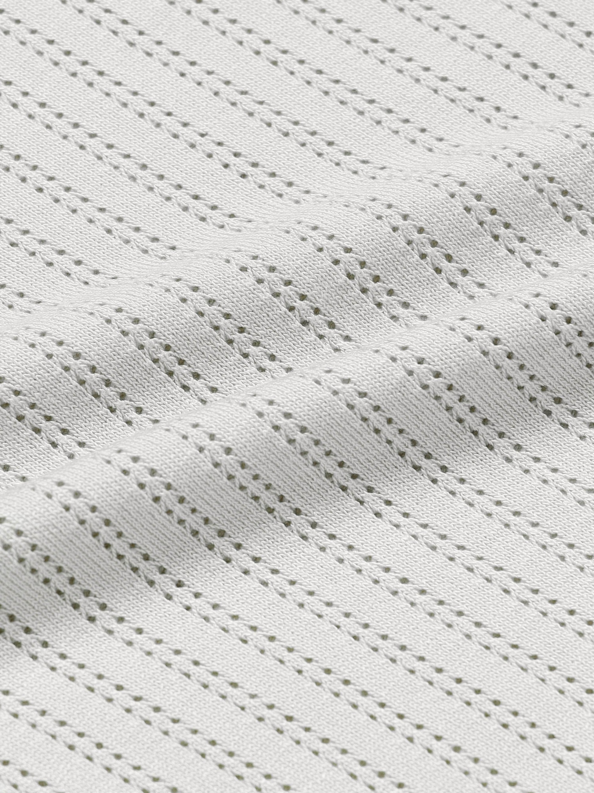 Tipped Edge Flat-Knit Tee - Off White - ENGYNE