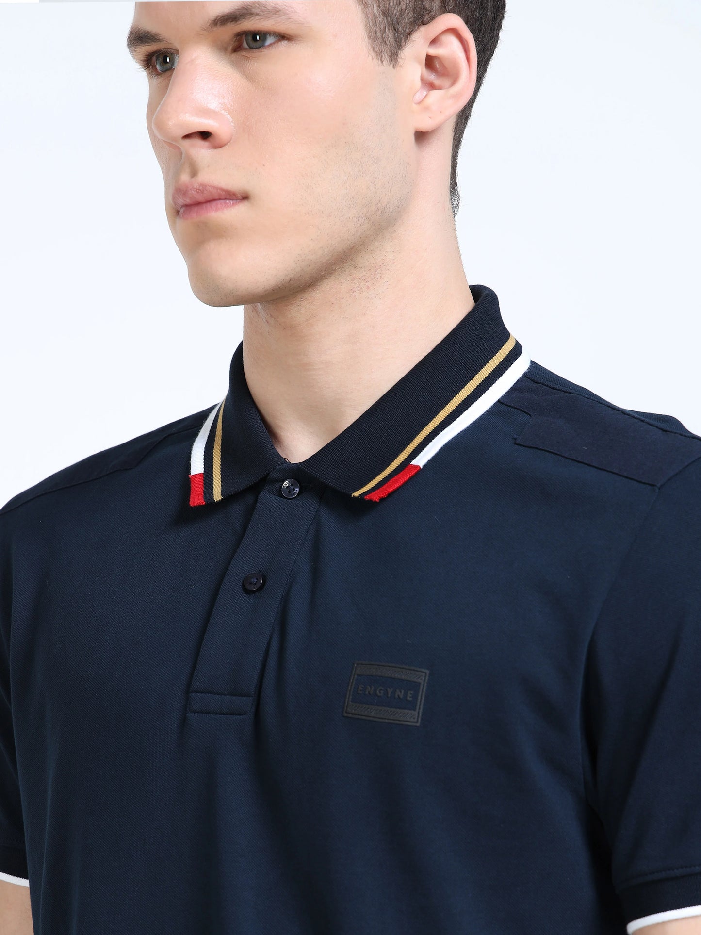 Engyne Prime Drive Flag Polo Navy