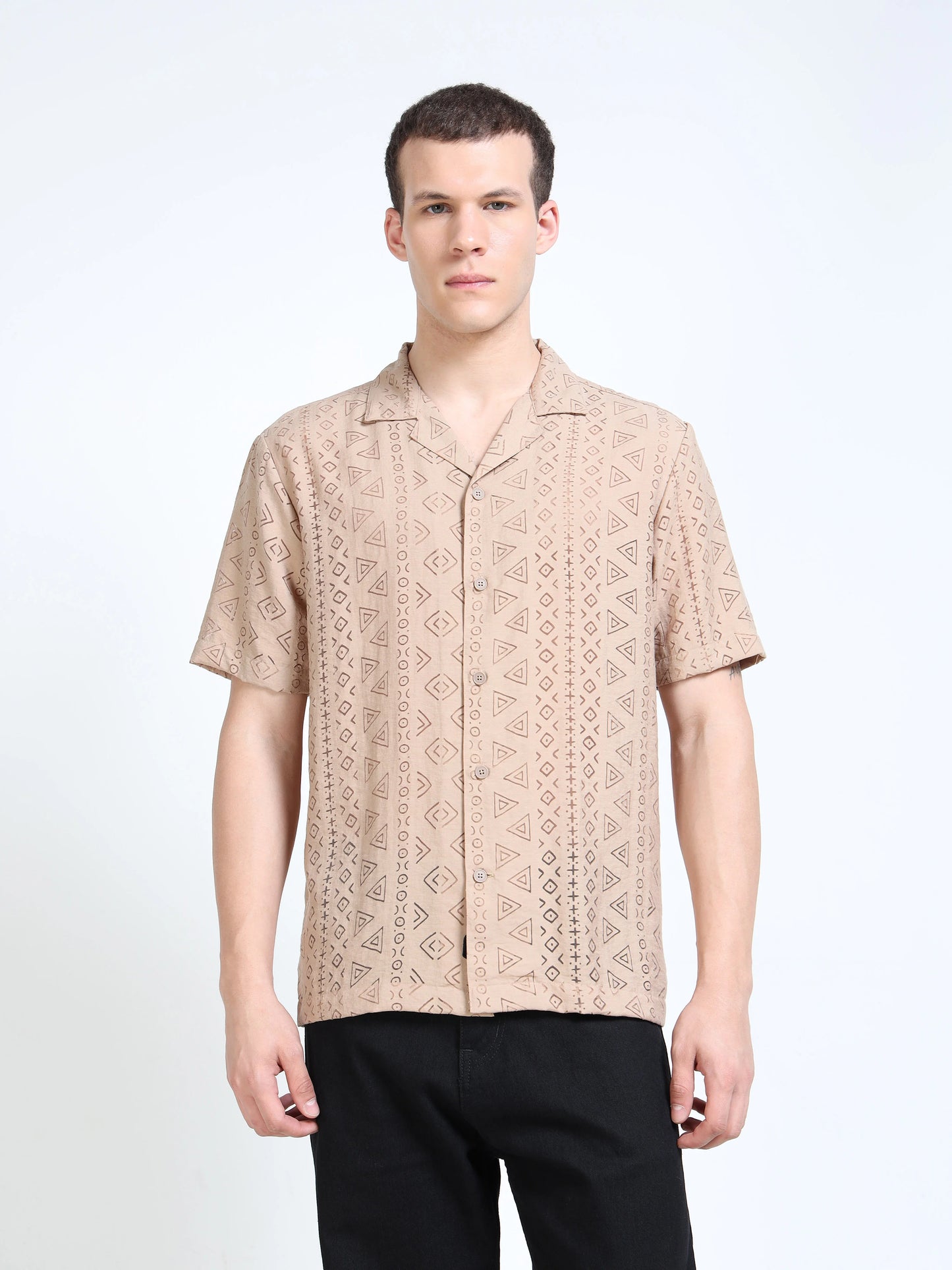 Engyne Nomad Script Shirt Beige