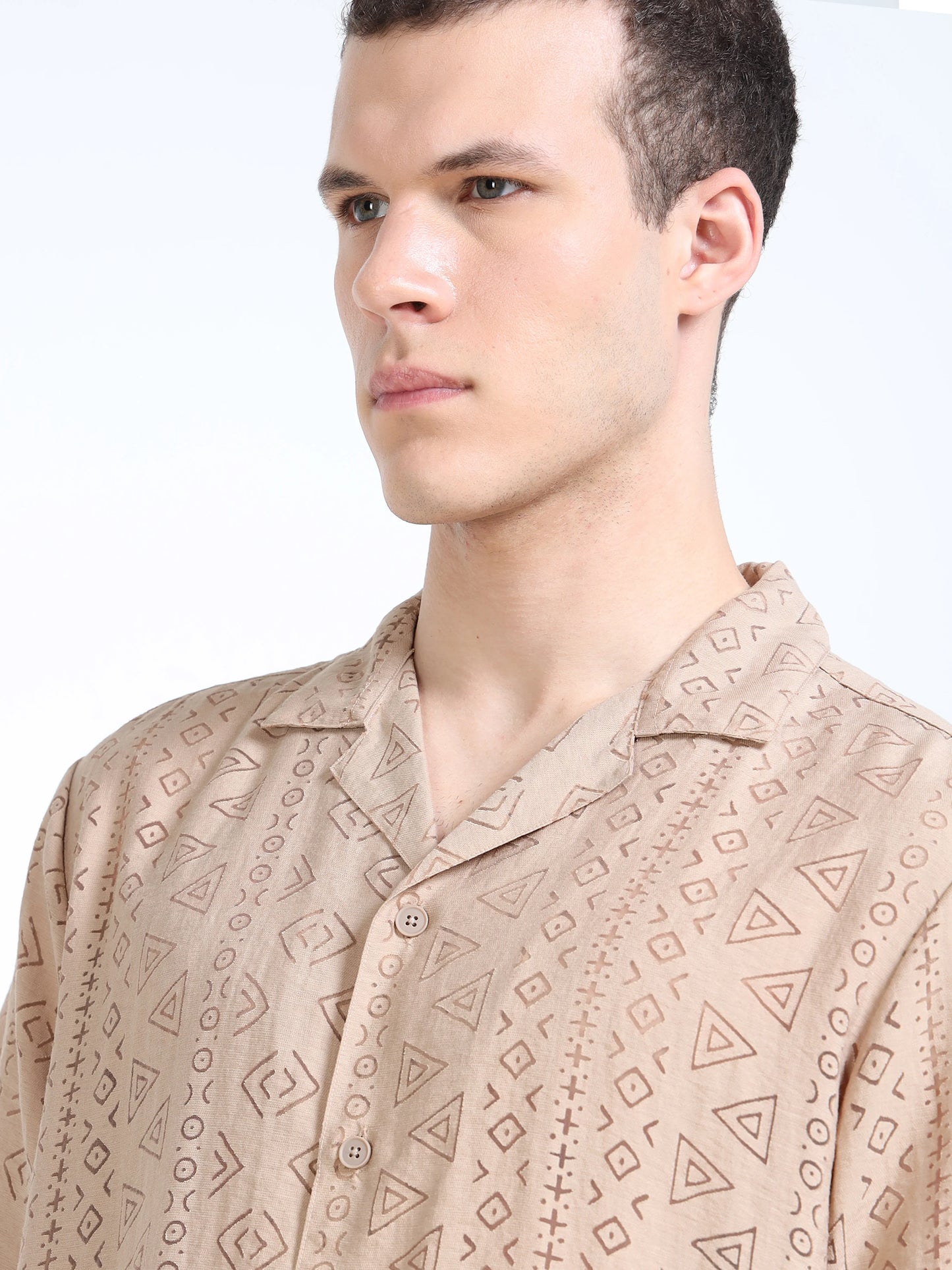 Engyne Nomad Script Shirt Beige