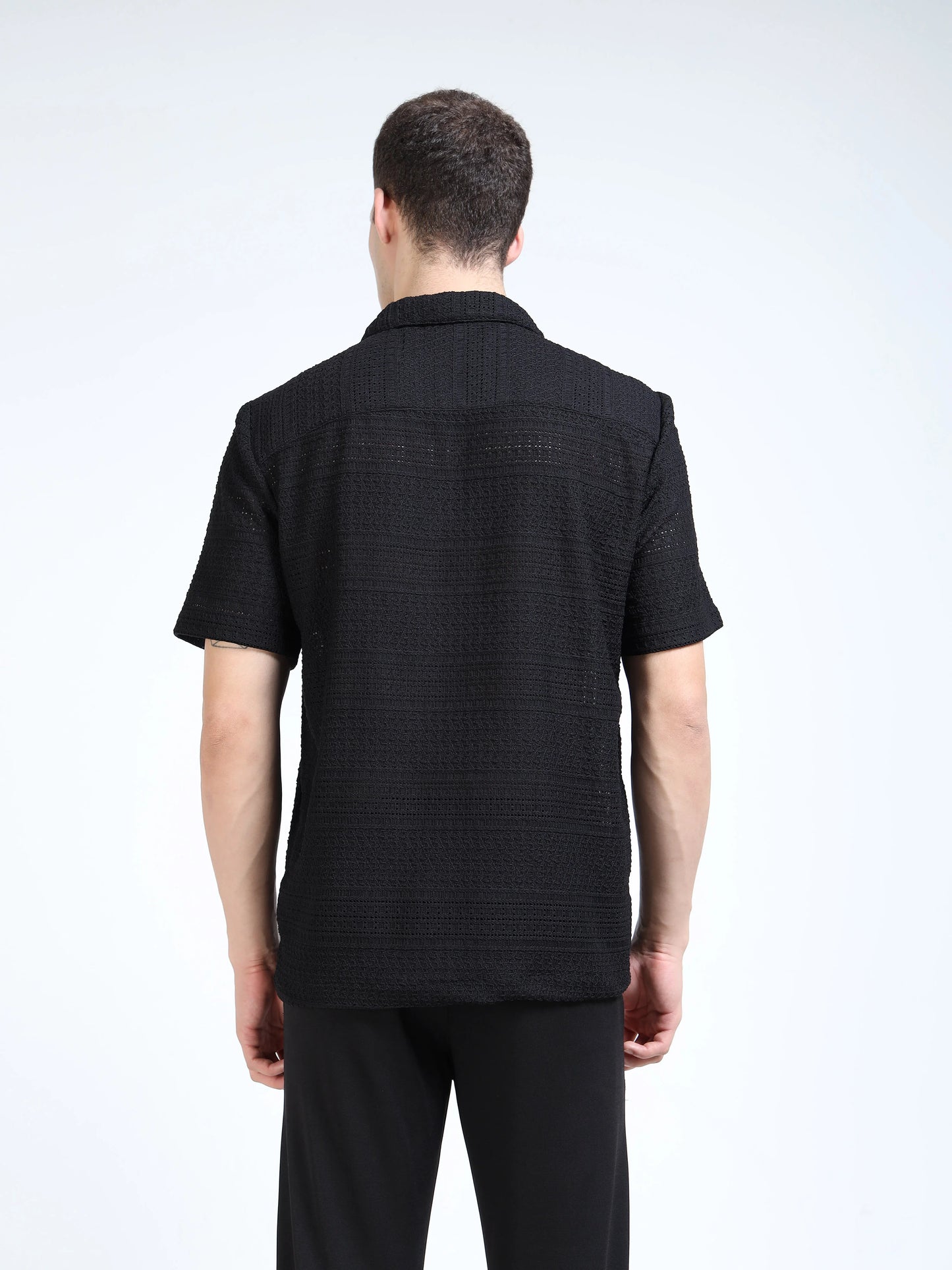 Engyne Texture Lineage Shirt Black