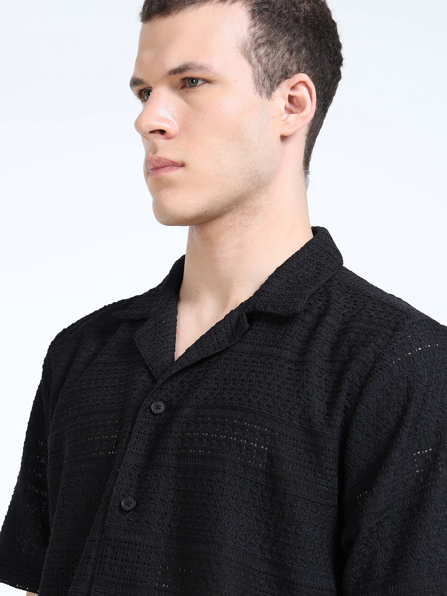 Engyne Texture Lineage Shirt Black