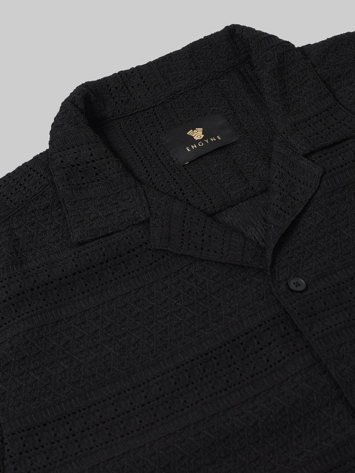 Engyne Texture Lineage Shirt Black