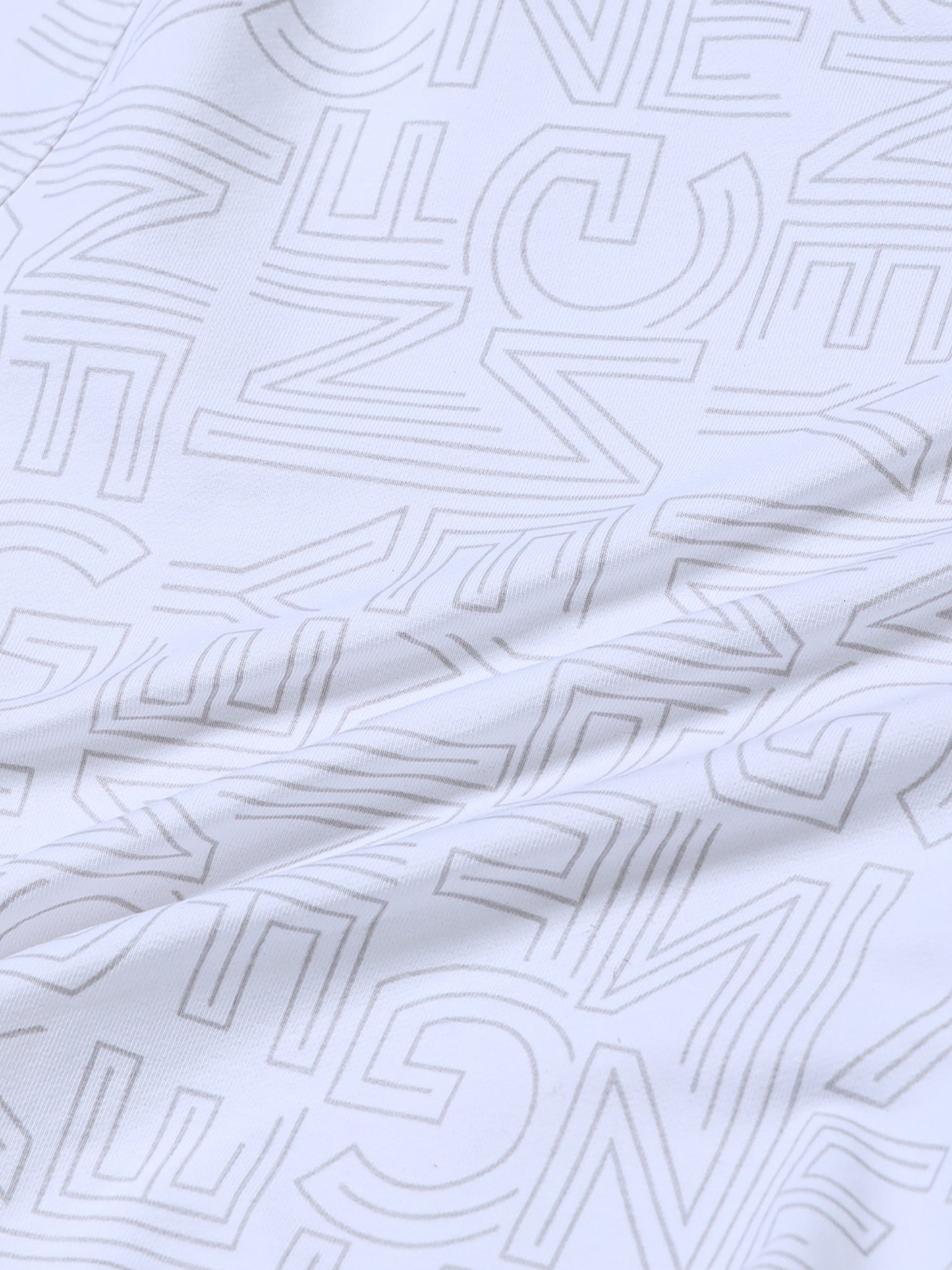 Rougen Cotton Elastane Loop Knit Shorts with All-Over Discharge Print White