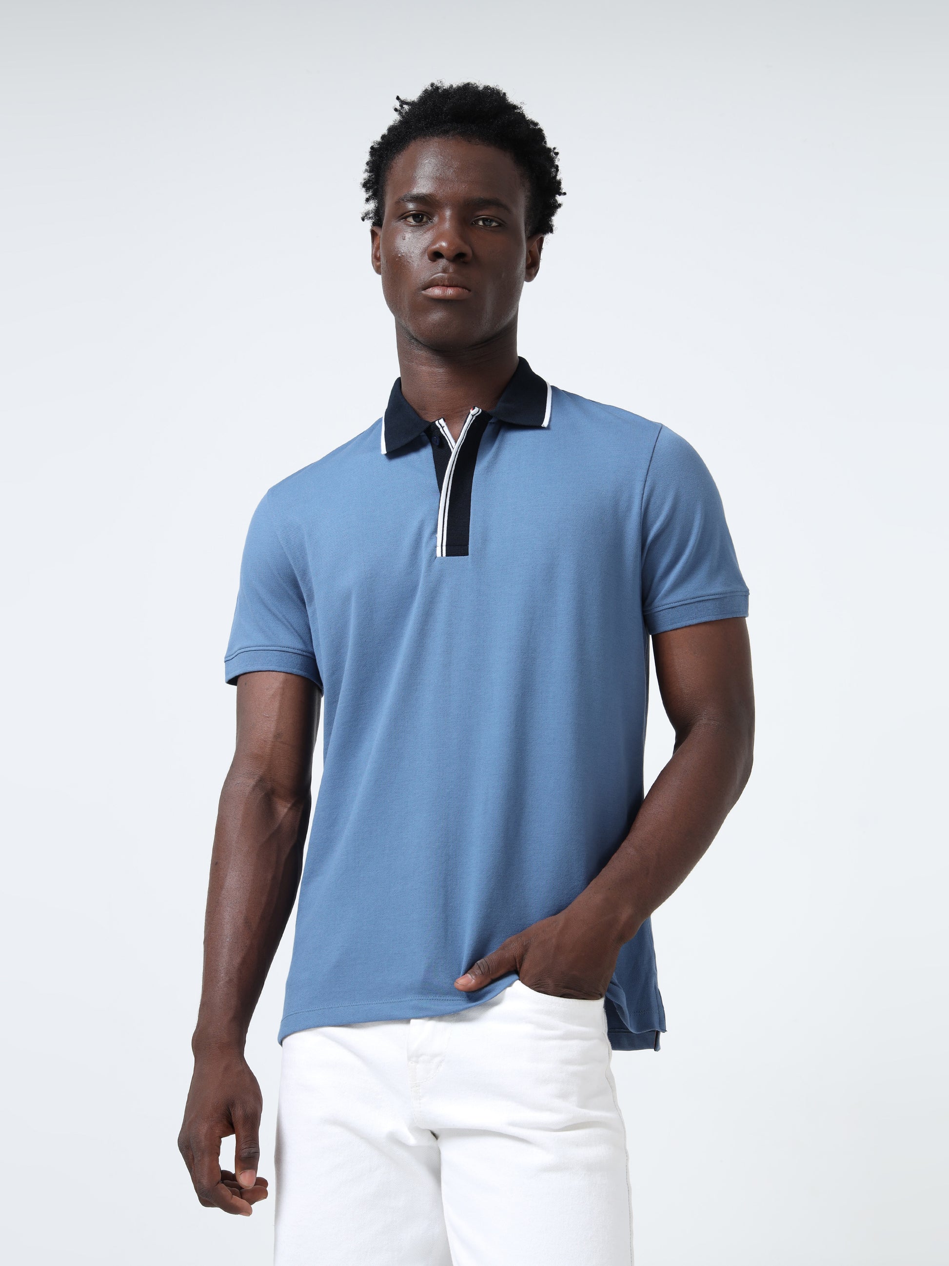 Placket Tip Collar Gasoline Polo T-Shirts for Men