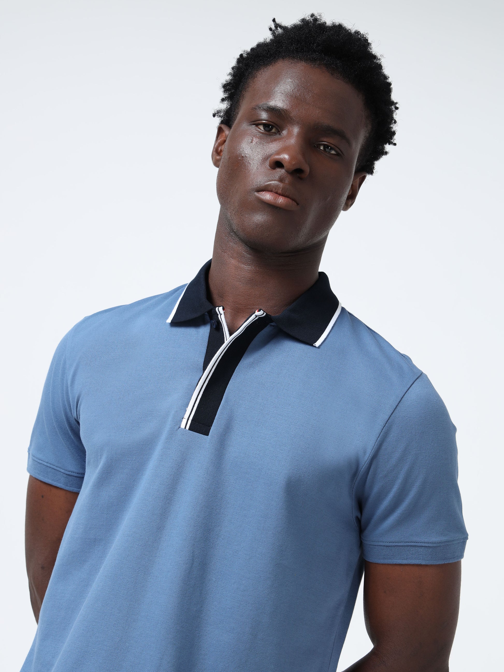 Placket Tip Collar Gasoline Polo T-Shirts for Men