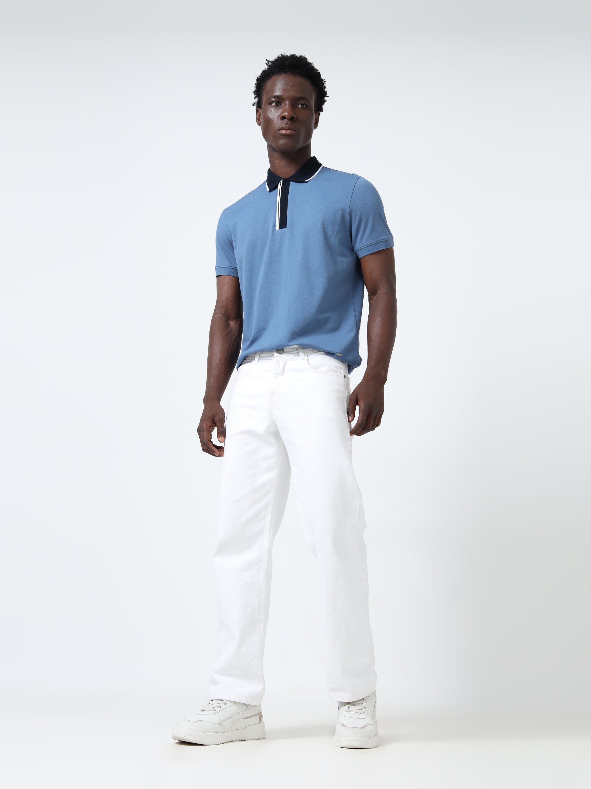 Placket Tip Collar Gasoline Polo T-Shirts for Men