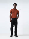 Engyne Essential Contrast Bird's-Eye Textured Collar and Cuff Tipping Brown Polo
