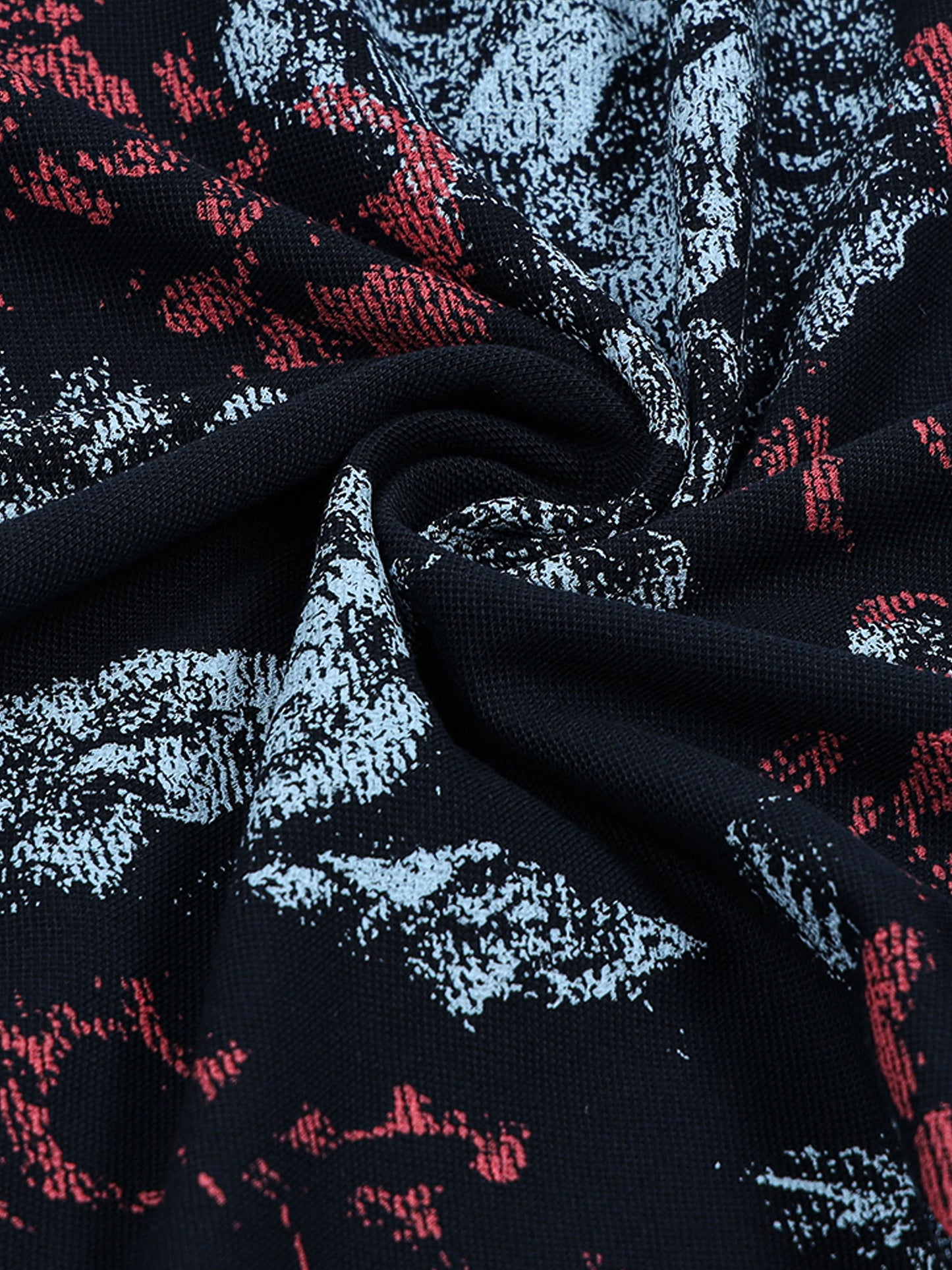 Rougen Cotton Poly Elastane Interlock Shorts with All-Over Print Navy
