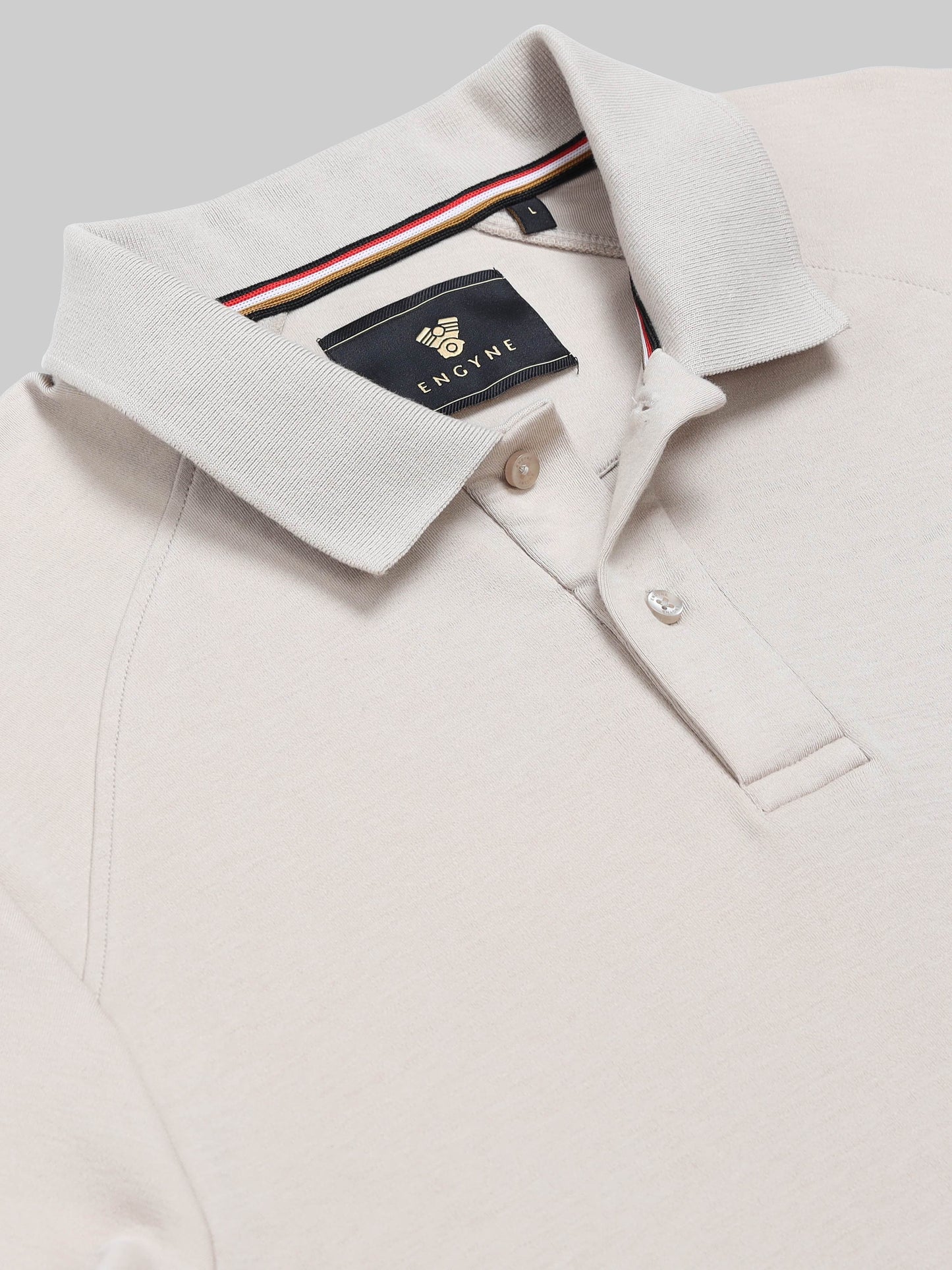 Engyne Metal Tab Raglan Polo Sand - ENGYNE