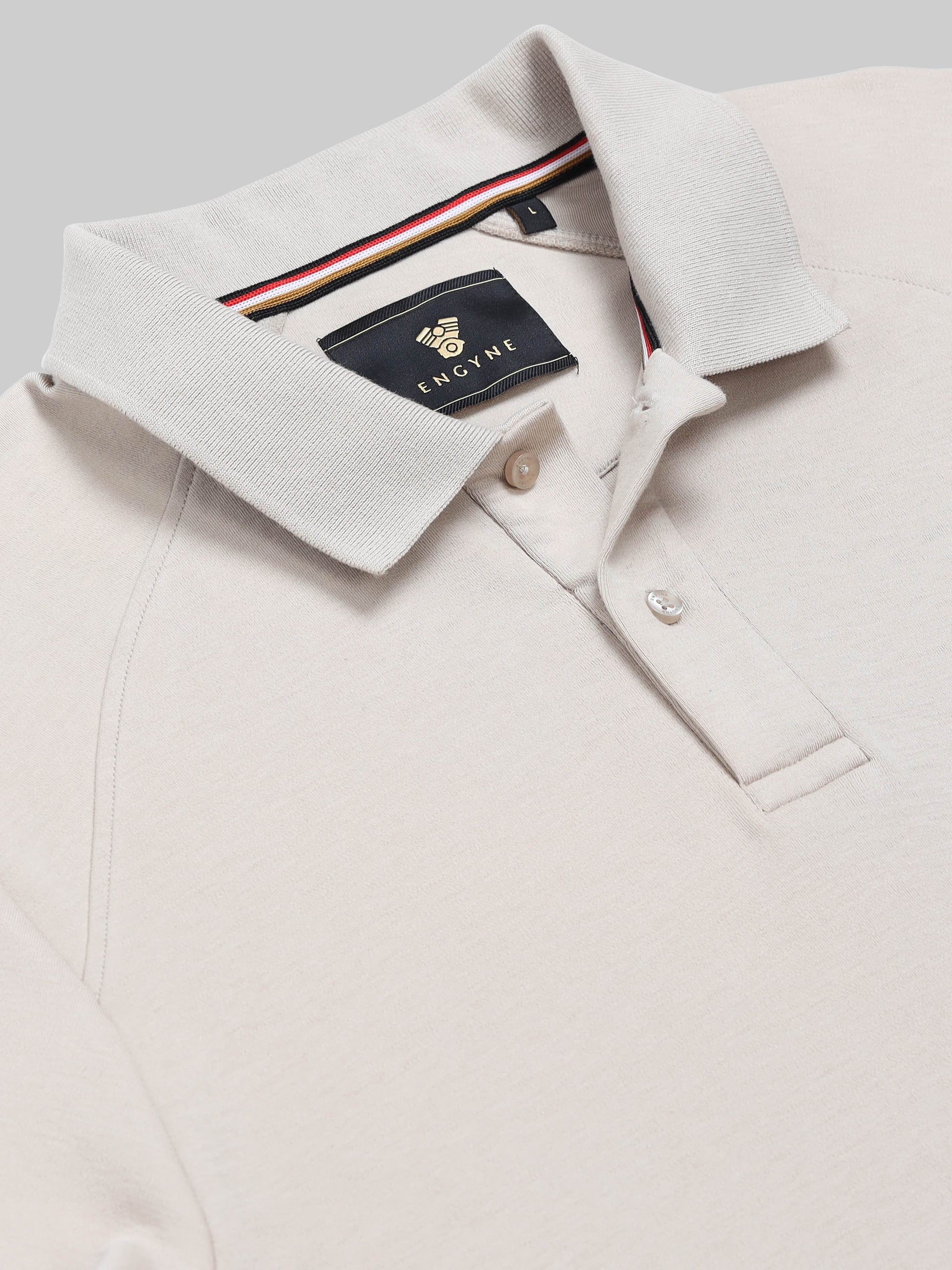 Engyne Metal Tab Raglan Polo Sand - ENGYNE