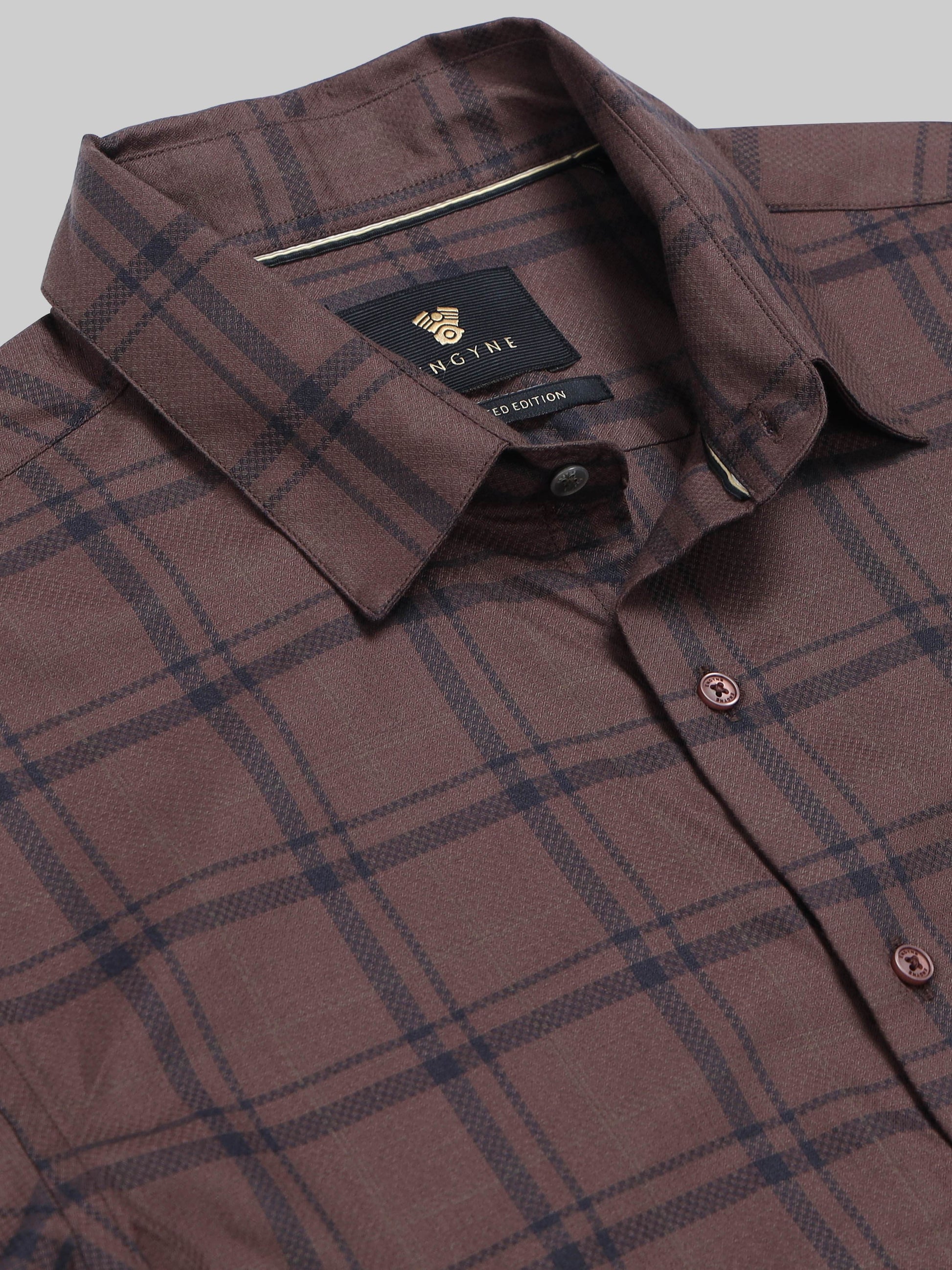 Heritage Plaid Check Full Sleeve Shirt - Brown - ENGYNE