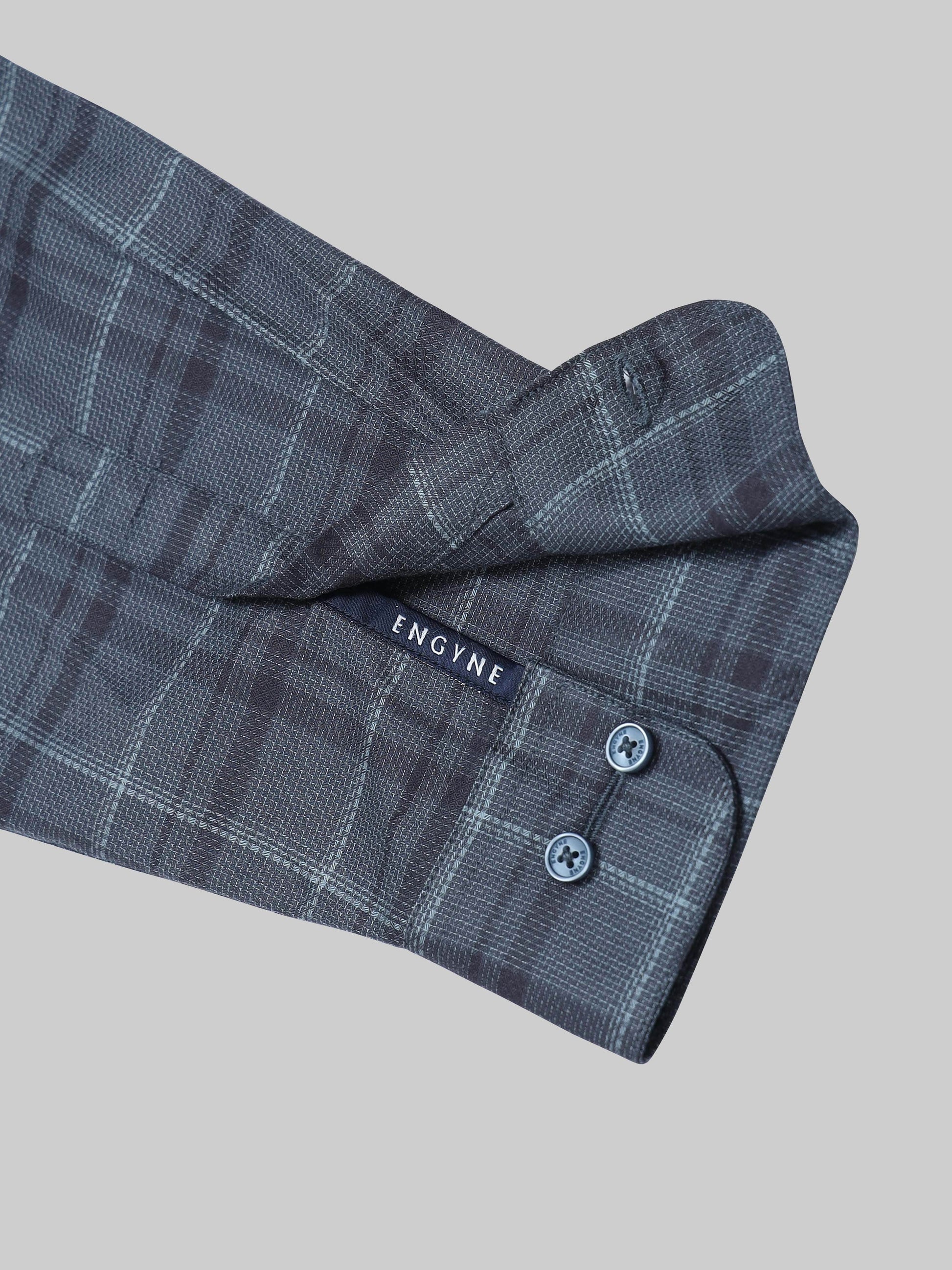 Heritage Plaid Check Full Sleeve Shirt - Dk Grey - ENGYNE
