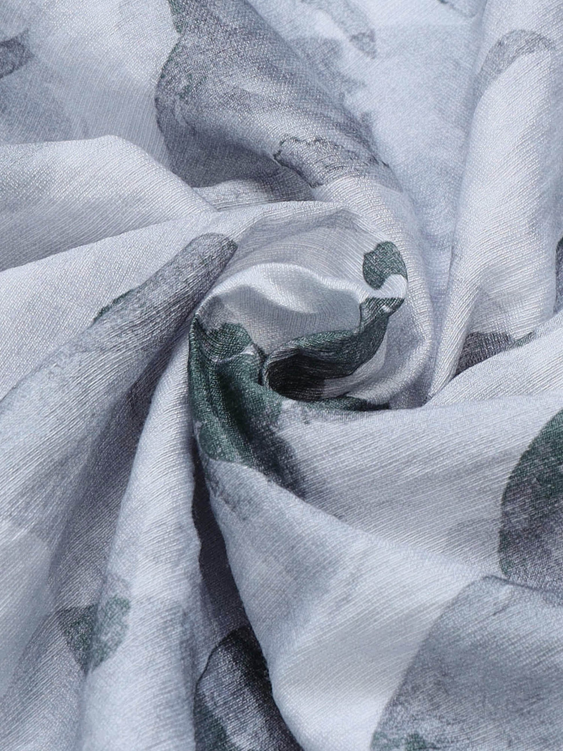 Ink Drift Floral Full Sleeve Shirt - Lt. Gray - ENGYNE