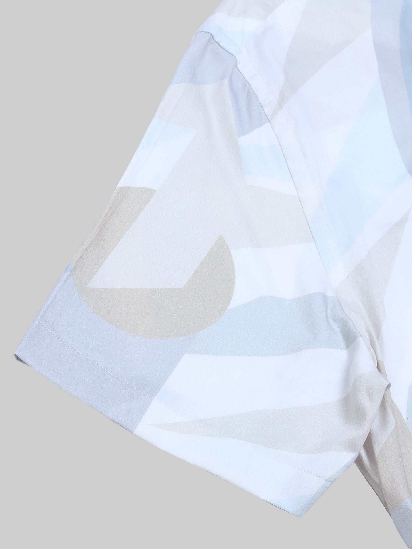 Geometric Abstract Pattern Realm Short Sleeve Shirt - Lt Blue - ENGYNE