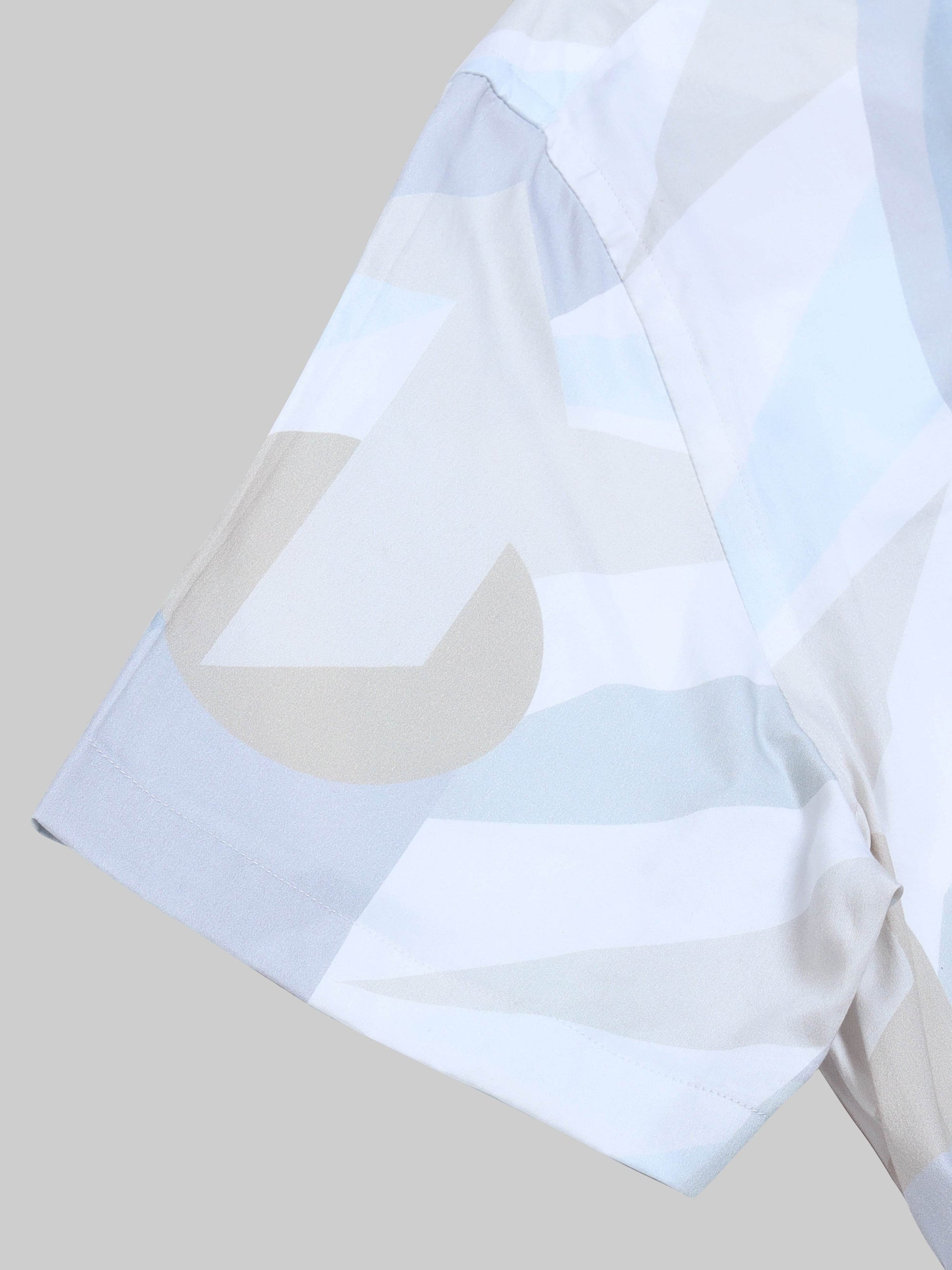 Geometric Abstract Pattern Realm Short Sleeve Shirt - Lt Blue - ENGYNE