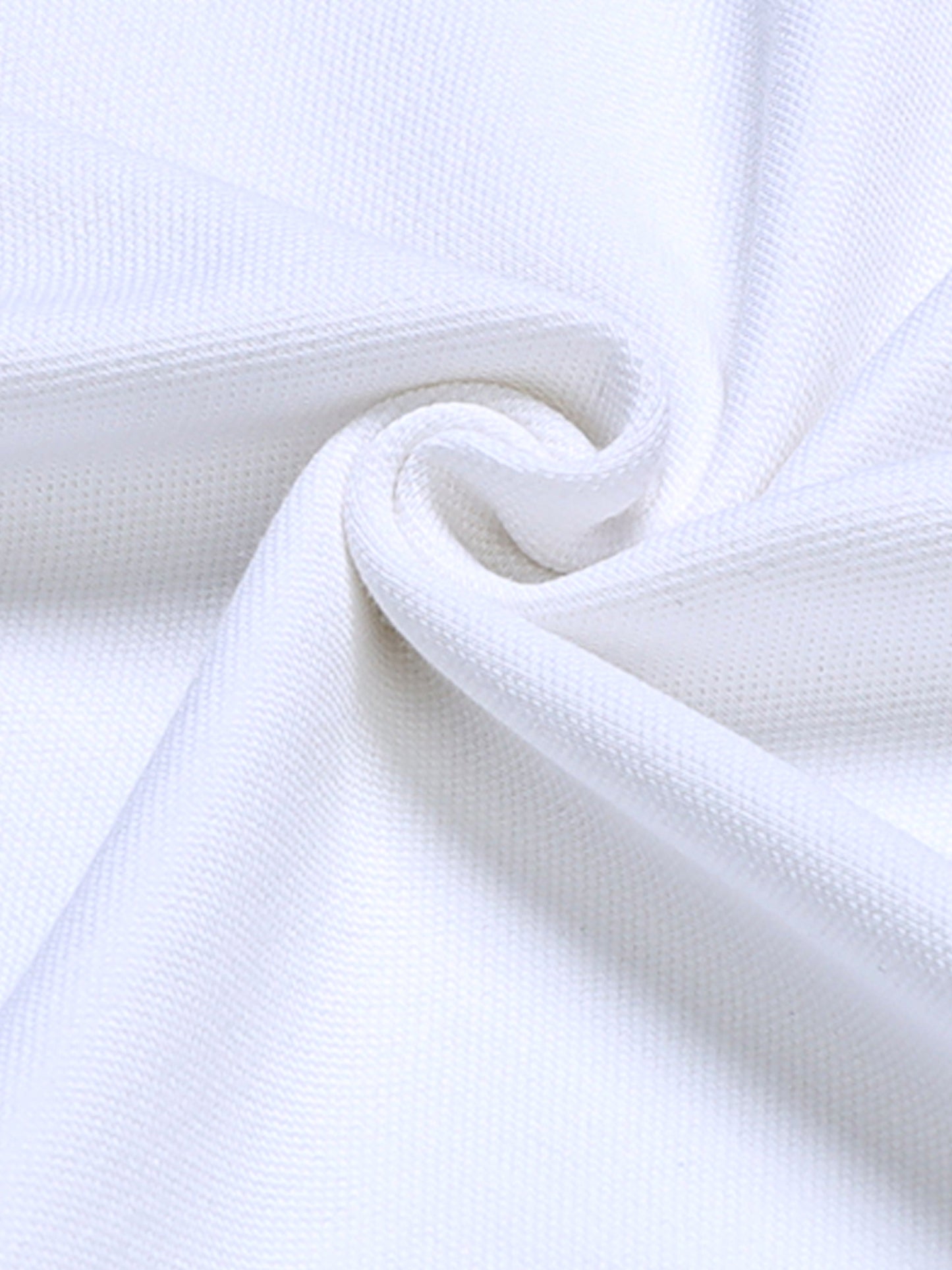 Engyne Core Bird's-Eye Texture and Contrast-Tipped Collar and Cuffs Light White Polo