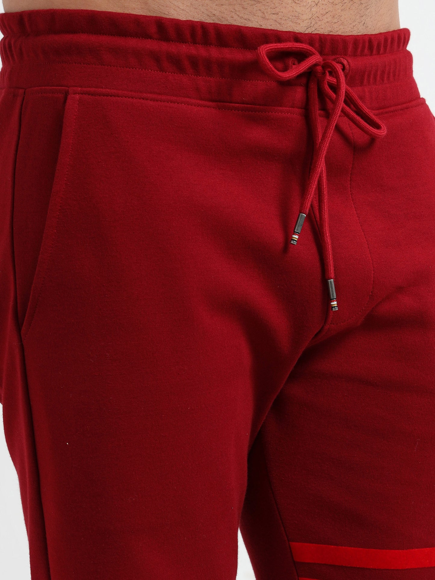 Flock Stripe Dark Red Shorts for Men