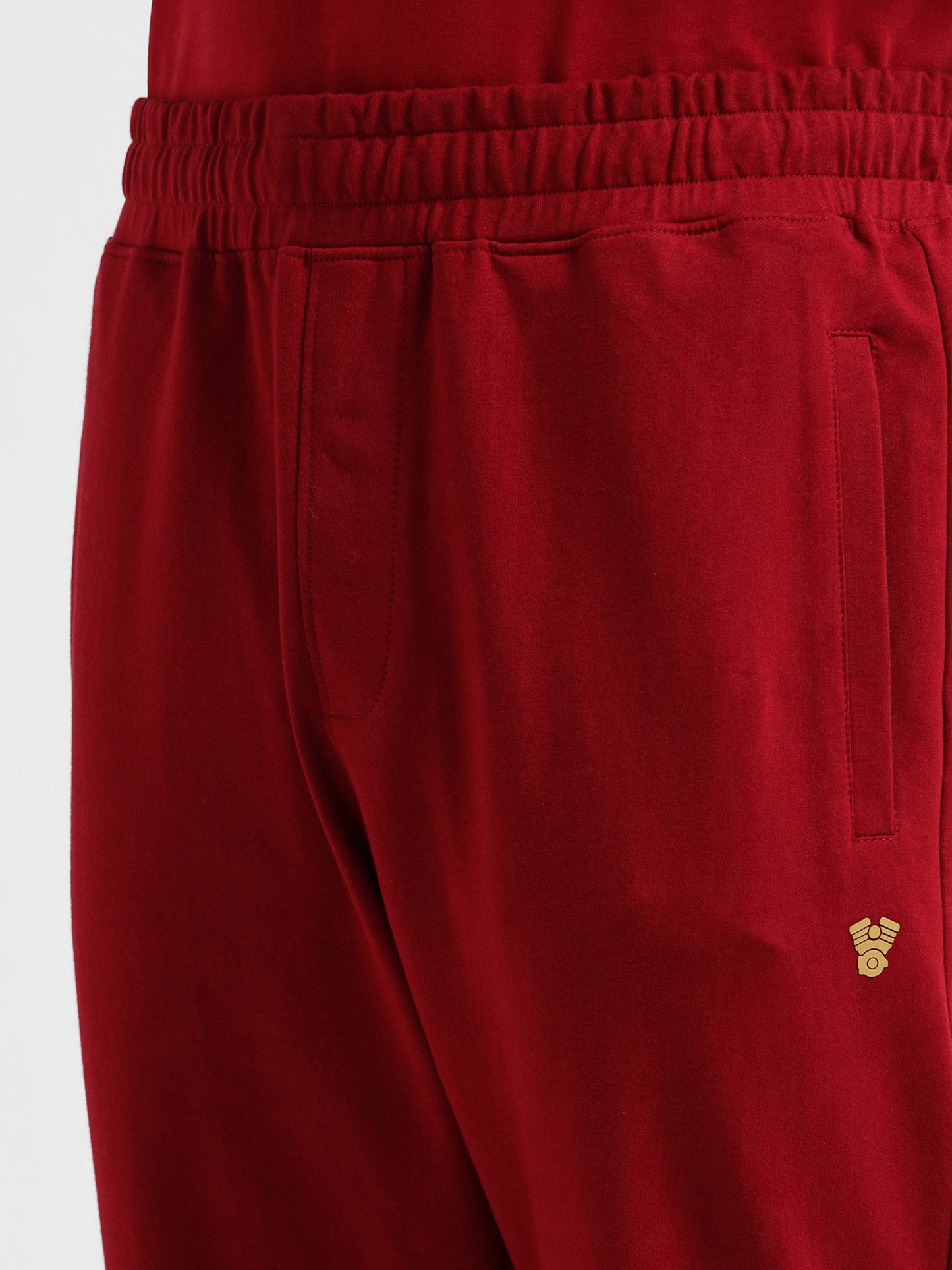 Rougen Lycra  Dark Red Jogger for Men