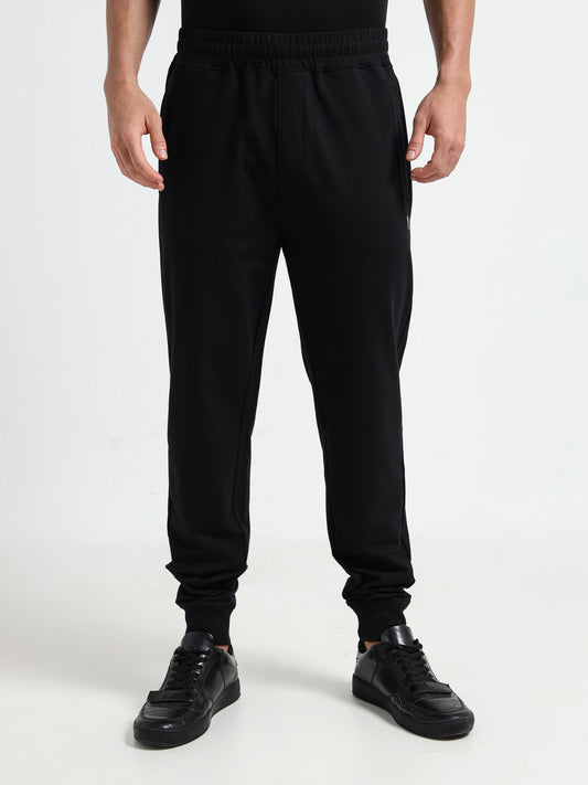 Rougen Lycra Men Black Joggers