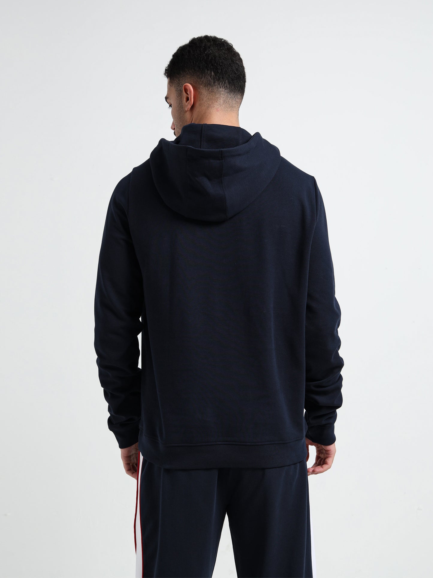 Rougen Platted Interlock Navy Blue Hoodie Mens