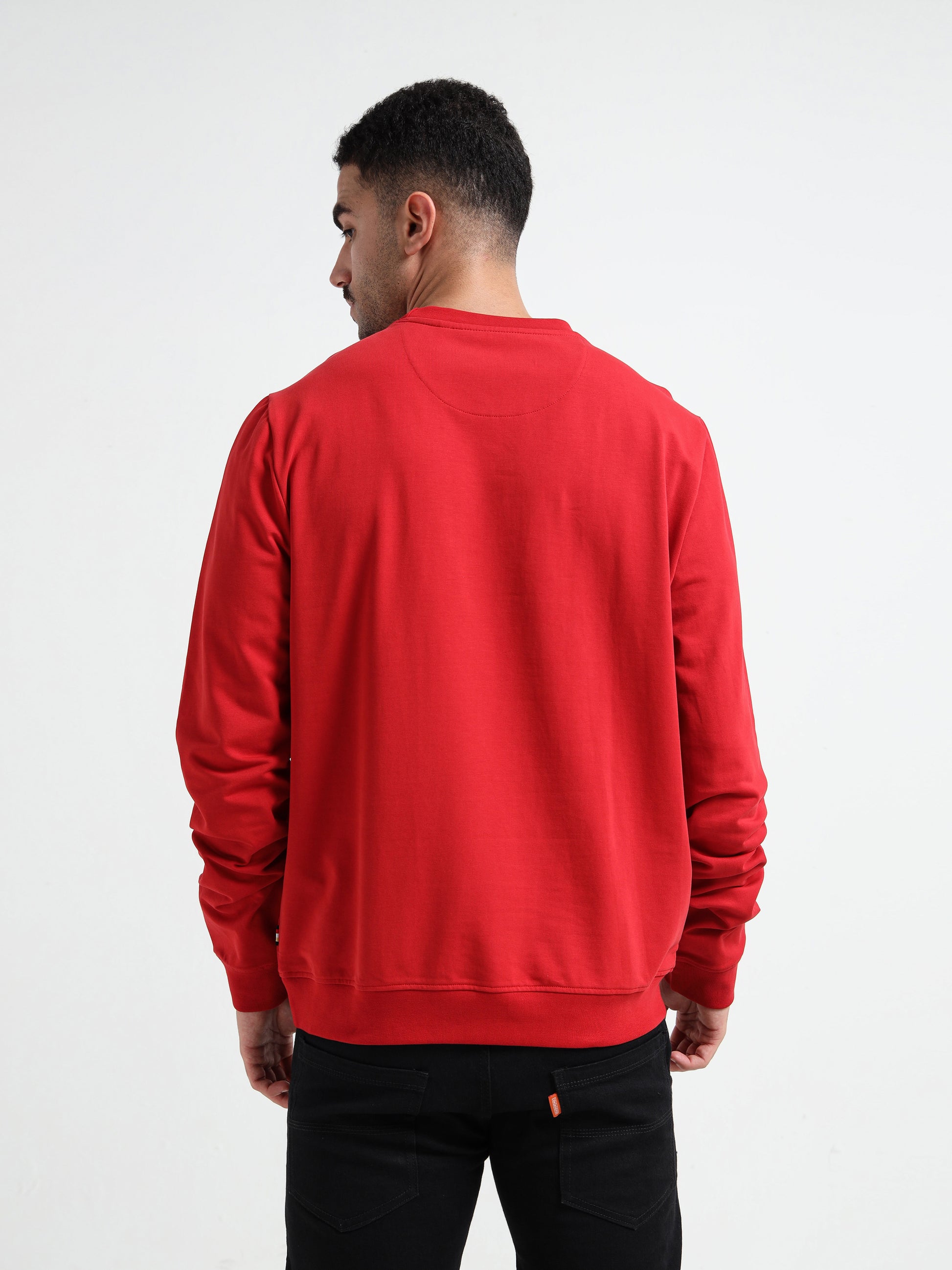Rougen Lycra Loop Knit Dark Red Mens Cotton Sweatshirts