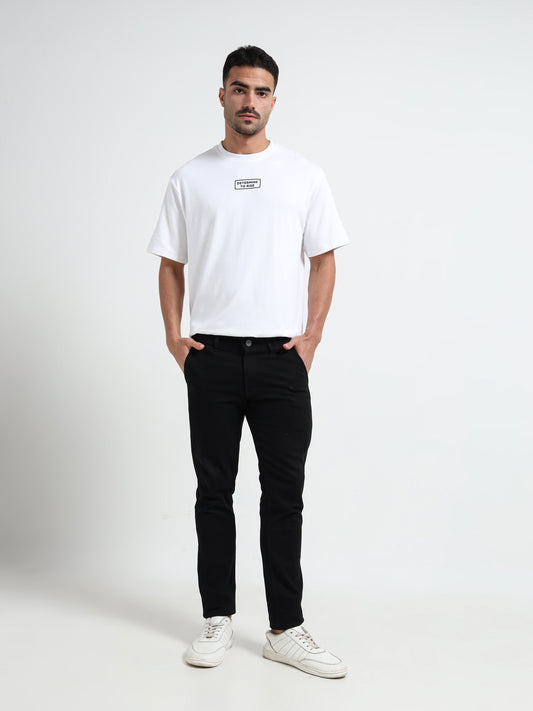 Oversize HD White Front Back Print T Shirt for Men