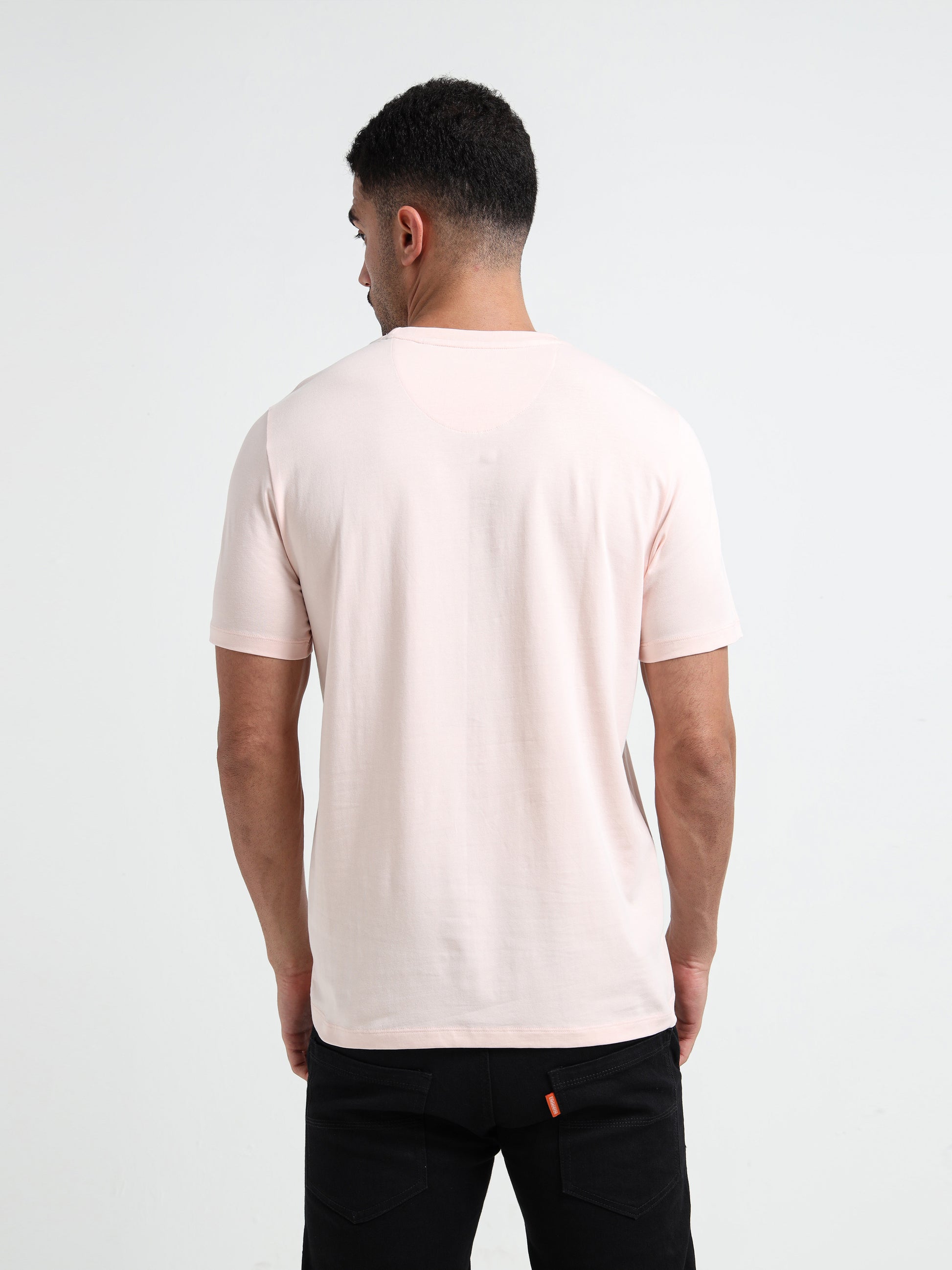 Light Pink Rougen Cotton Lycra Mens Floral T Shirts