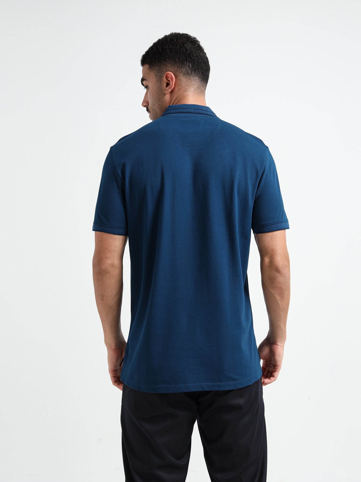Engyne Rougen Piqué Polo – Tonal Collar Finish Teal - ENGYNE