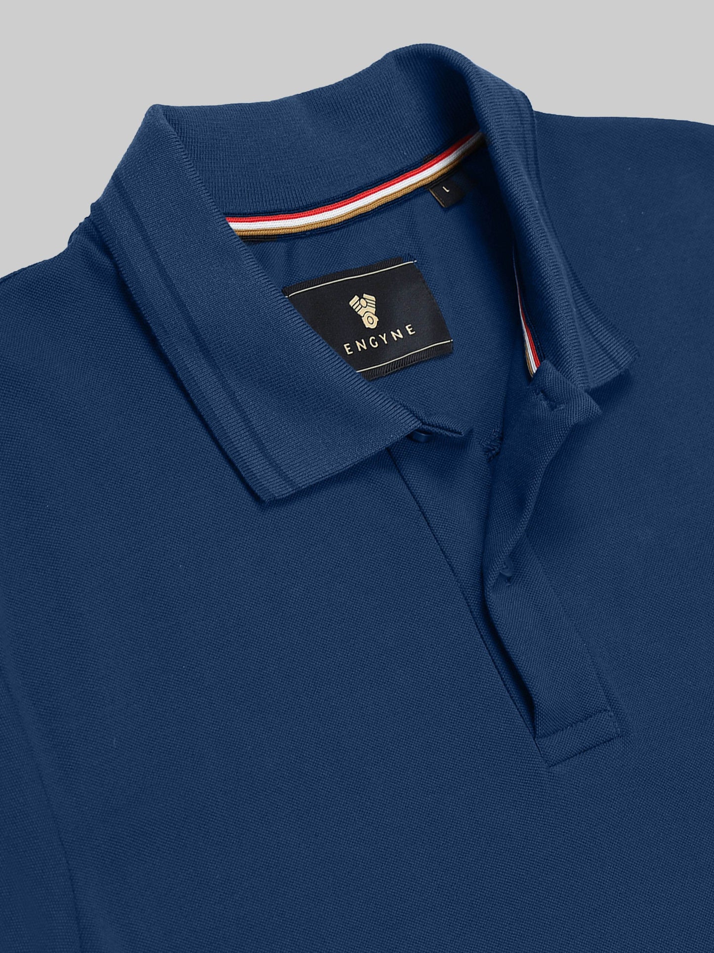 Engyne Rougen Piqué Polo – Tonal Collar Finish Teal - ENGYNE