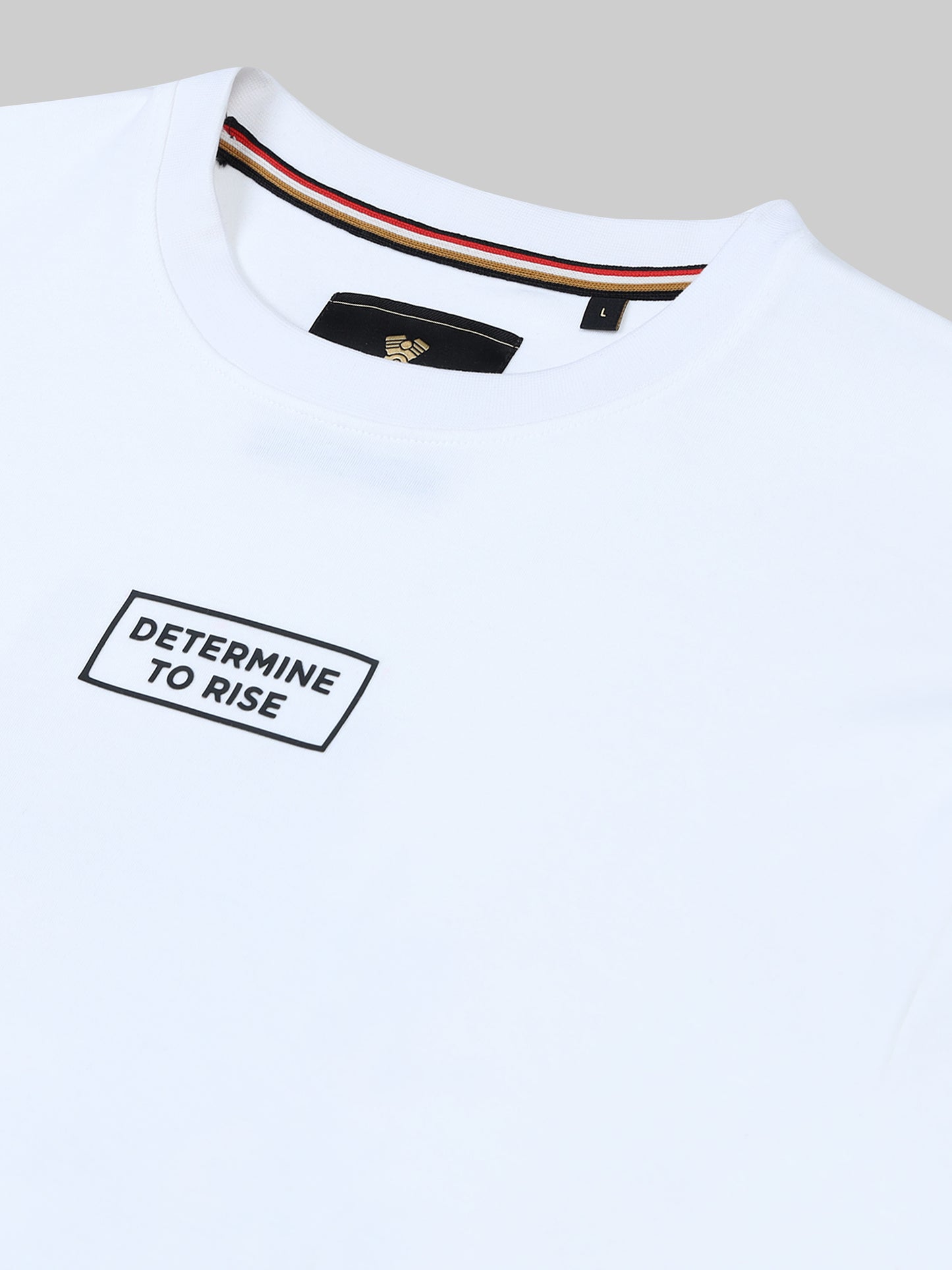 Oversize Determised to Rise Engyne T-Shirt in Supima Cotton Lycra HD print at Front and Pigment Print at Back White