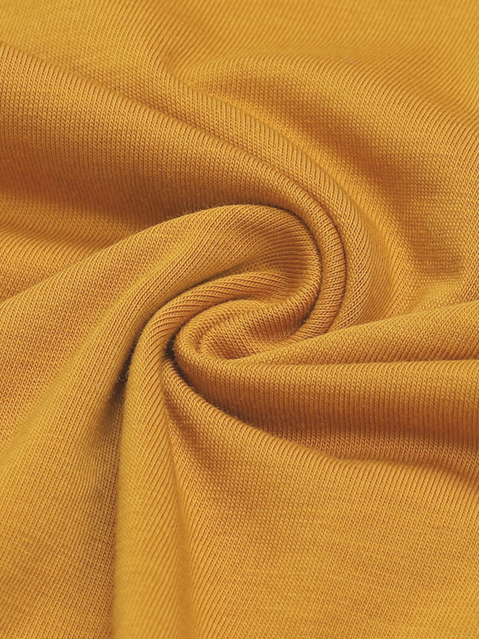 Regular Fit T-shirt in Supima Cotton Lycra with Non-PVC Print and Chest Embroidery Featuring Branded Artwork Play - Mustard - ENGYNE