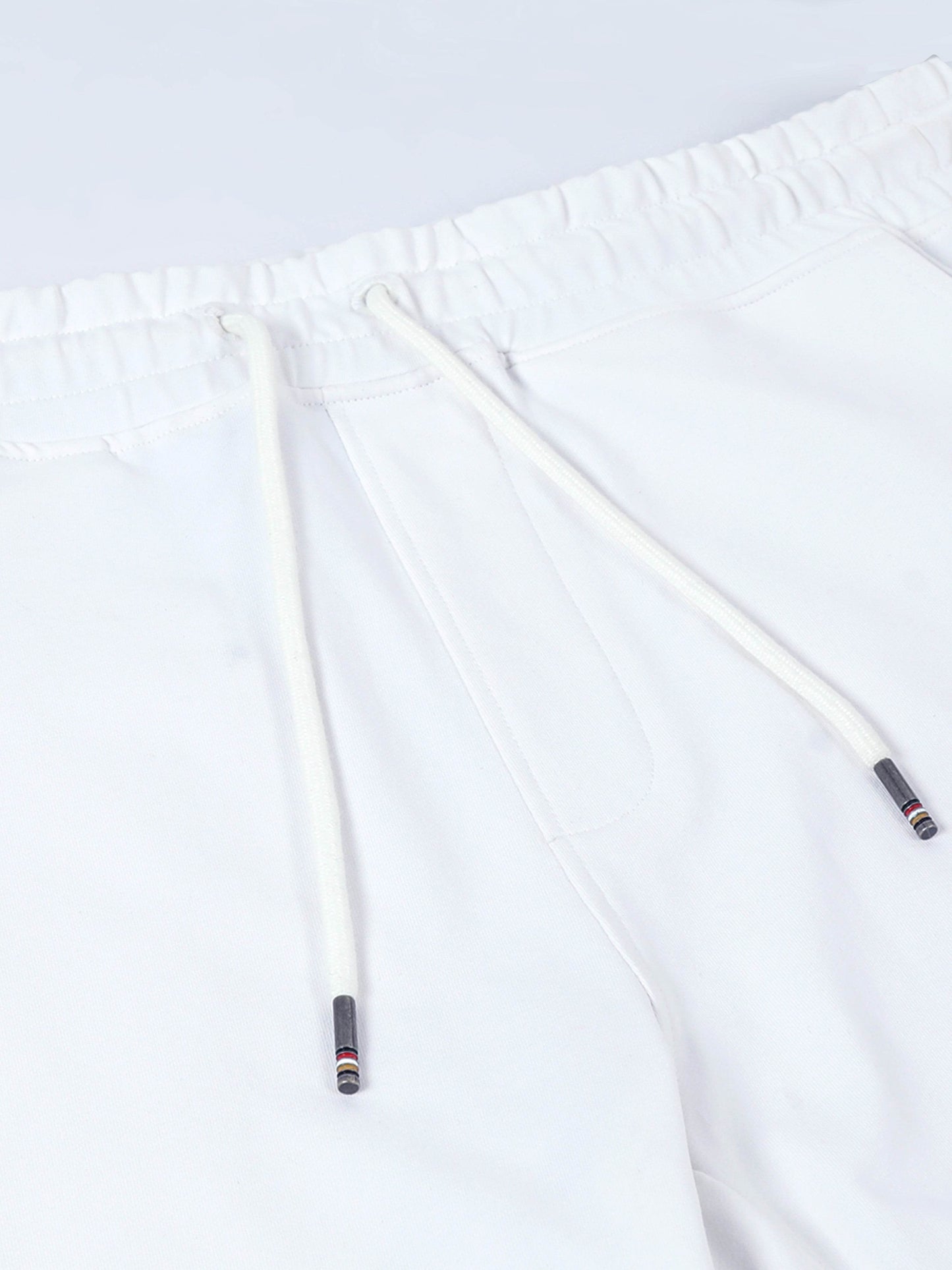 Engyne Contrast Cut & Sew Shorts – Rougen Lycra Loop Knit White - ENGYNE