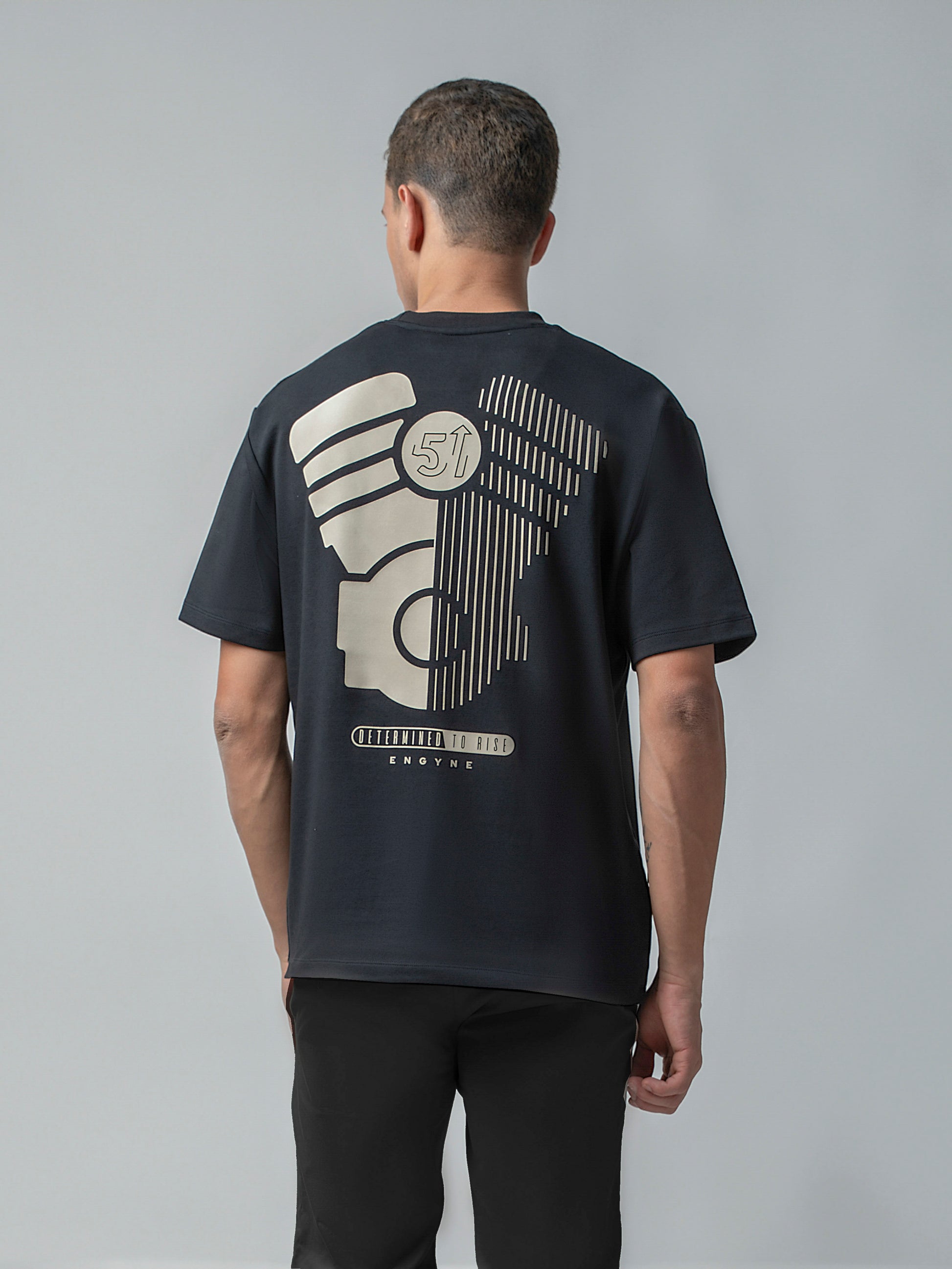 Over Sized Supima Cotton Lycra Mens Black T Shirt