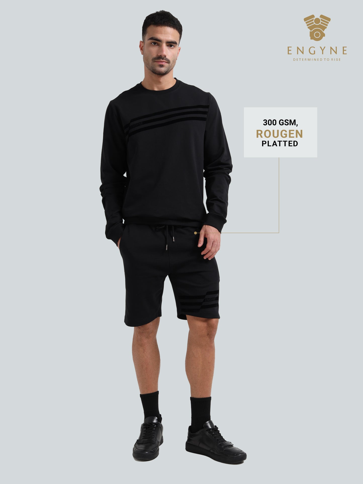 black shorts
