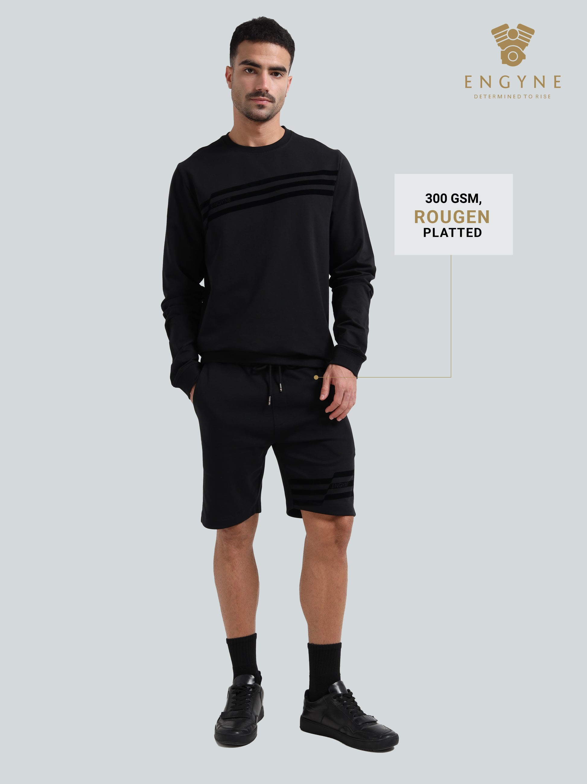 black shorts