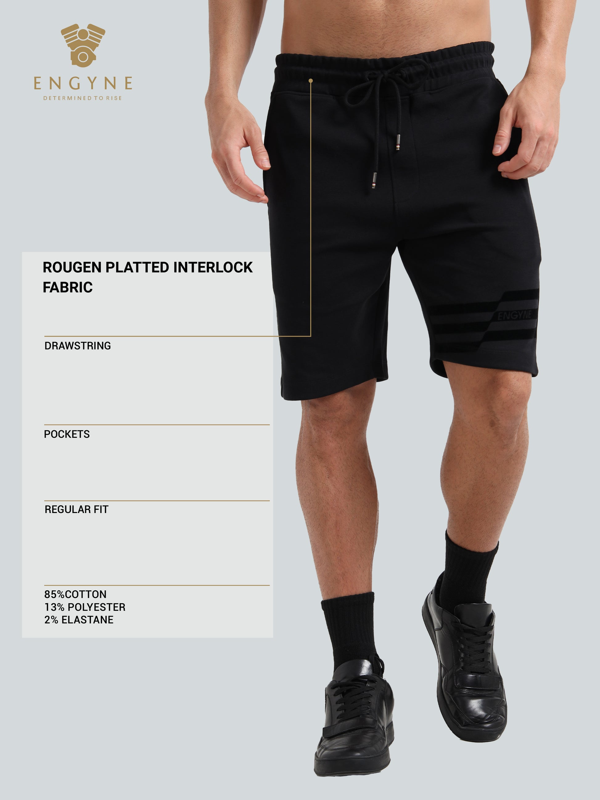 black shorts