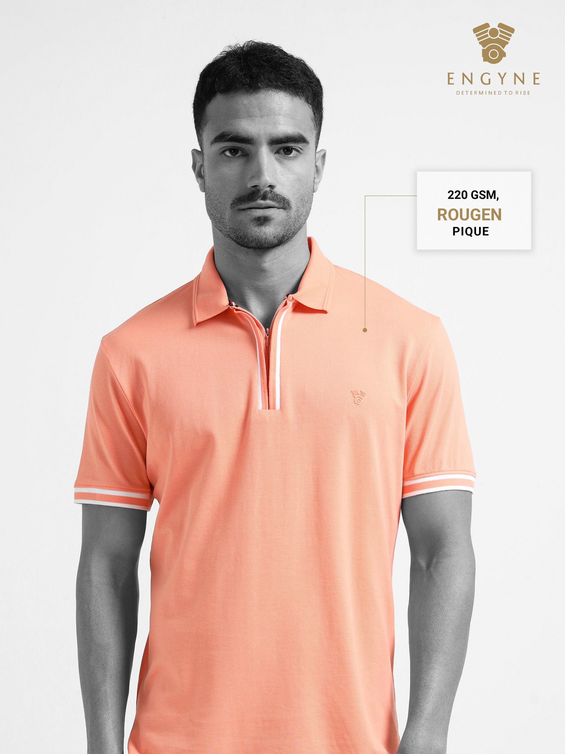 Light Orange zipper Polo 