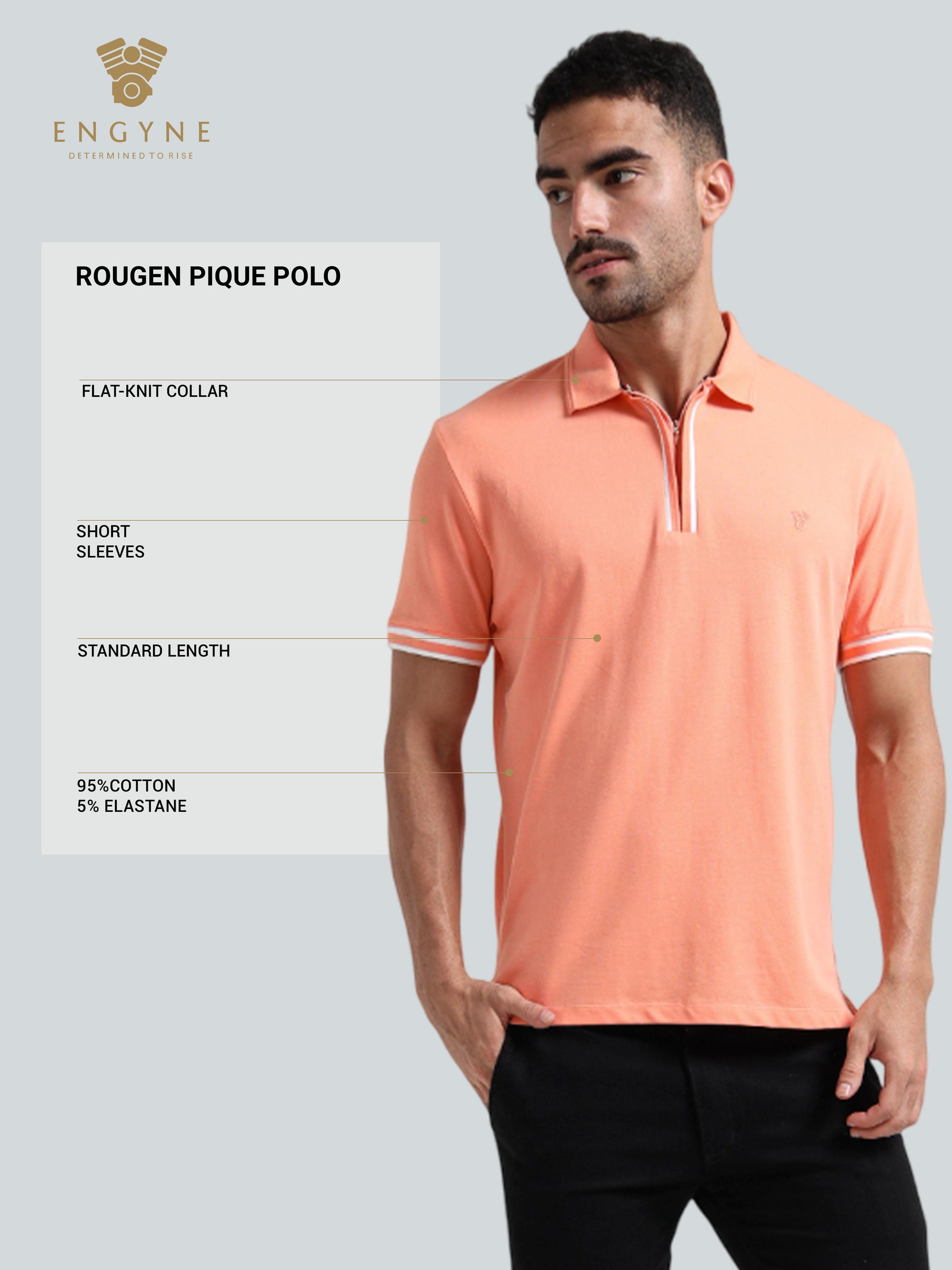 Light Orange zipper Polo 