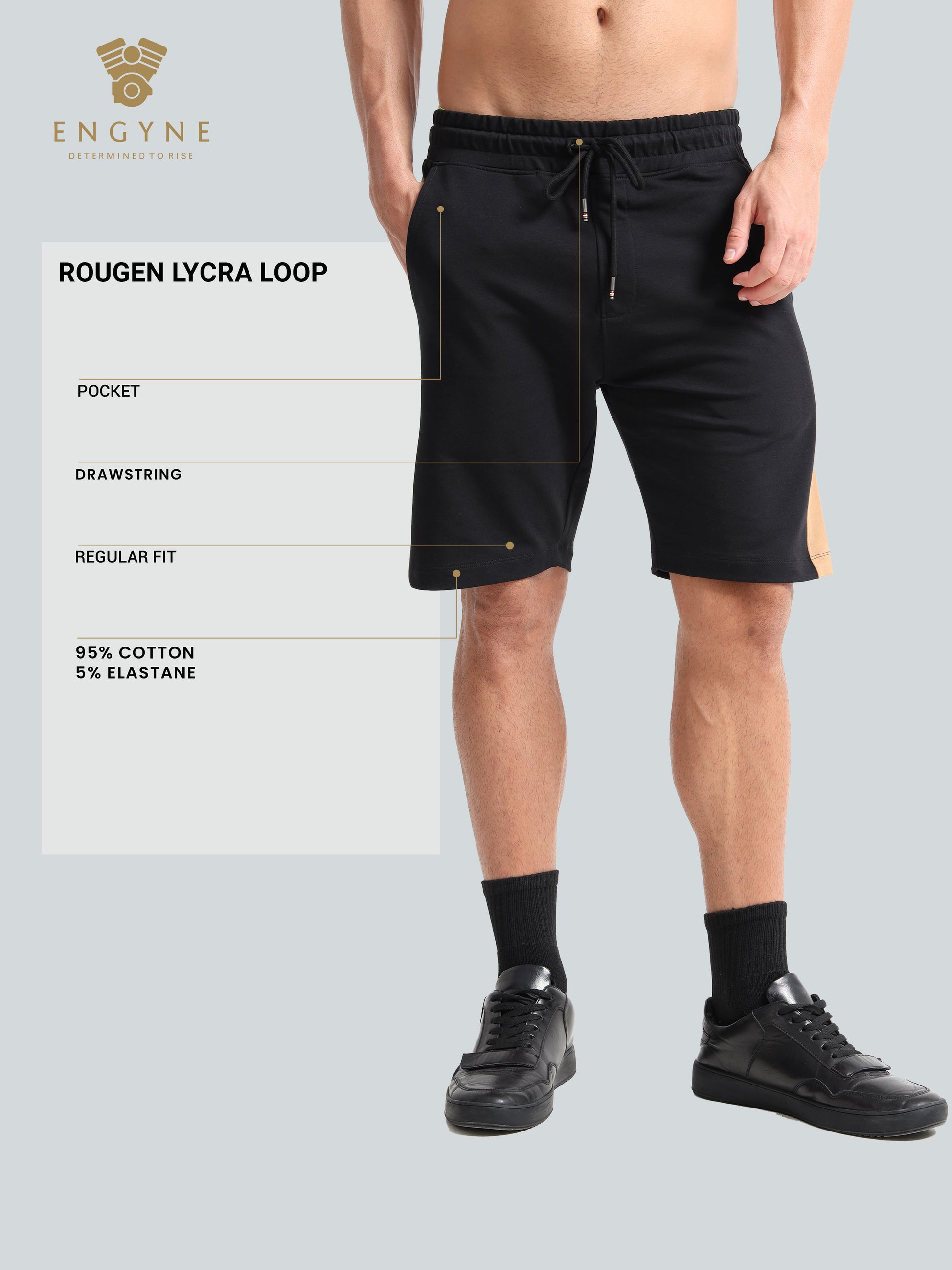black shorts