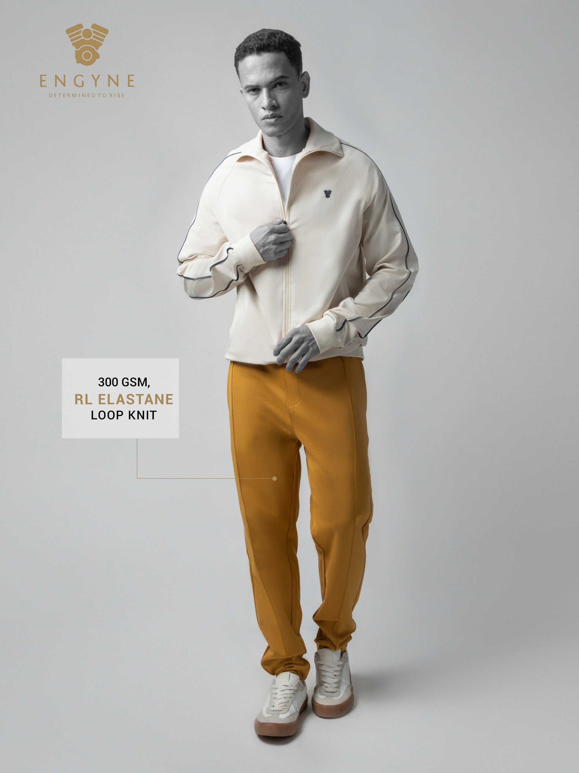 Shop Trendy Yellow Track Pant with Center Pin Tuck element