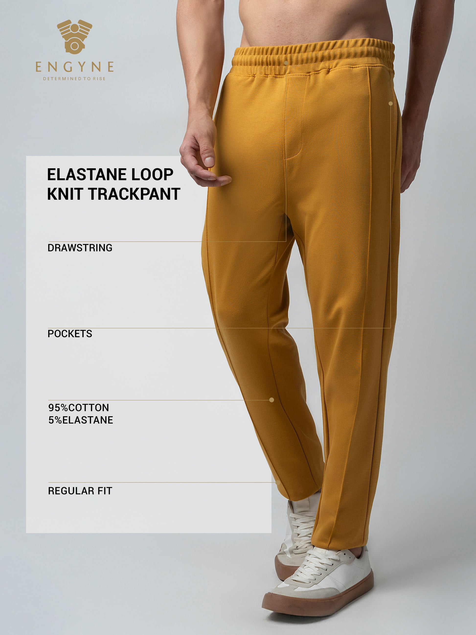 Shop Trendy Yellow Track Pant with Center Pin Tuck element