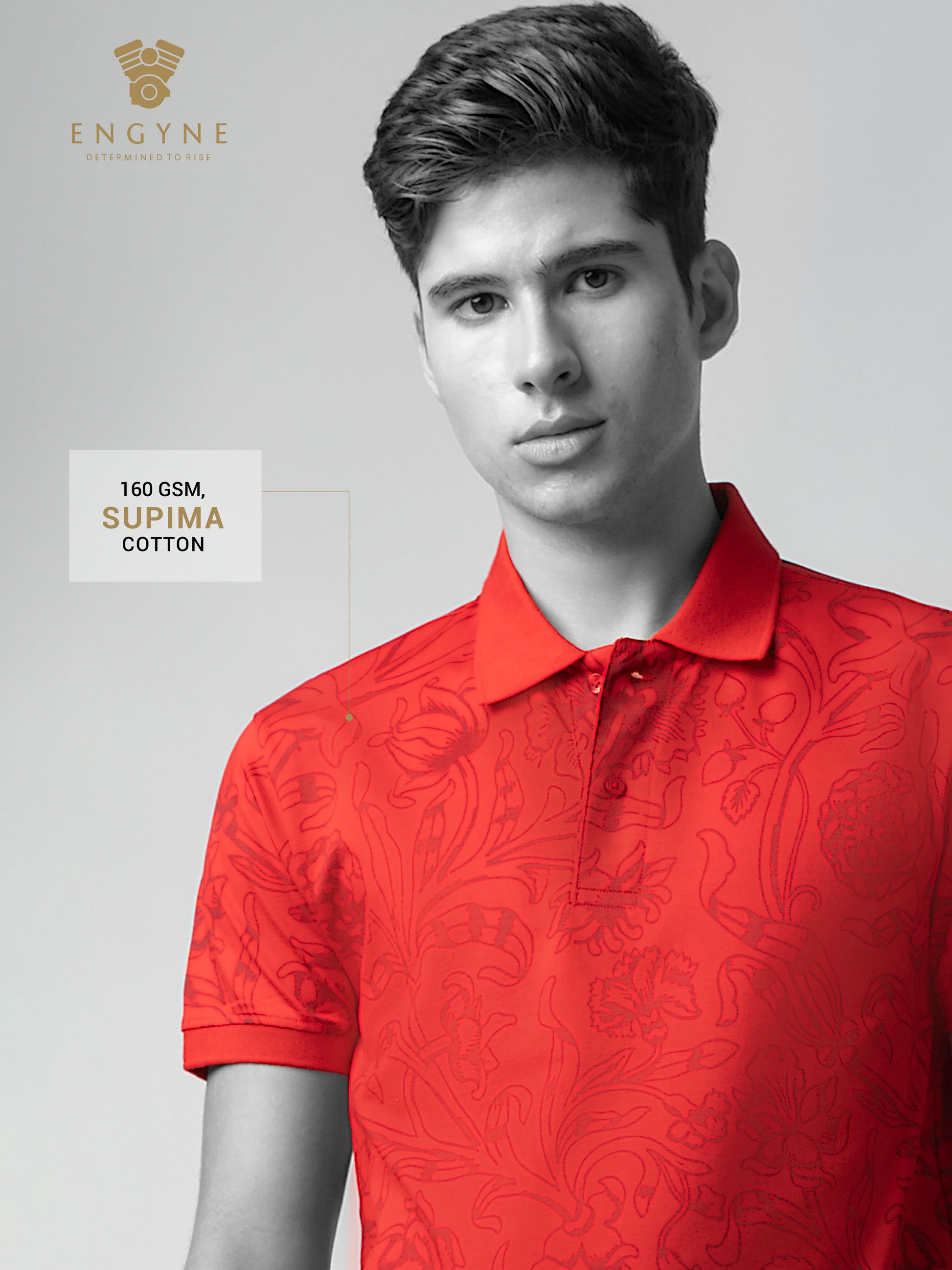 Supima Cotton Miss Pigment Print and DTM Slim Collar Polo for Men