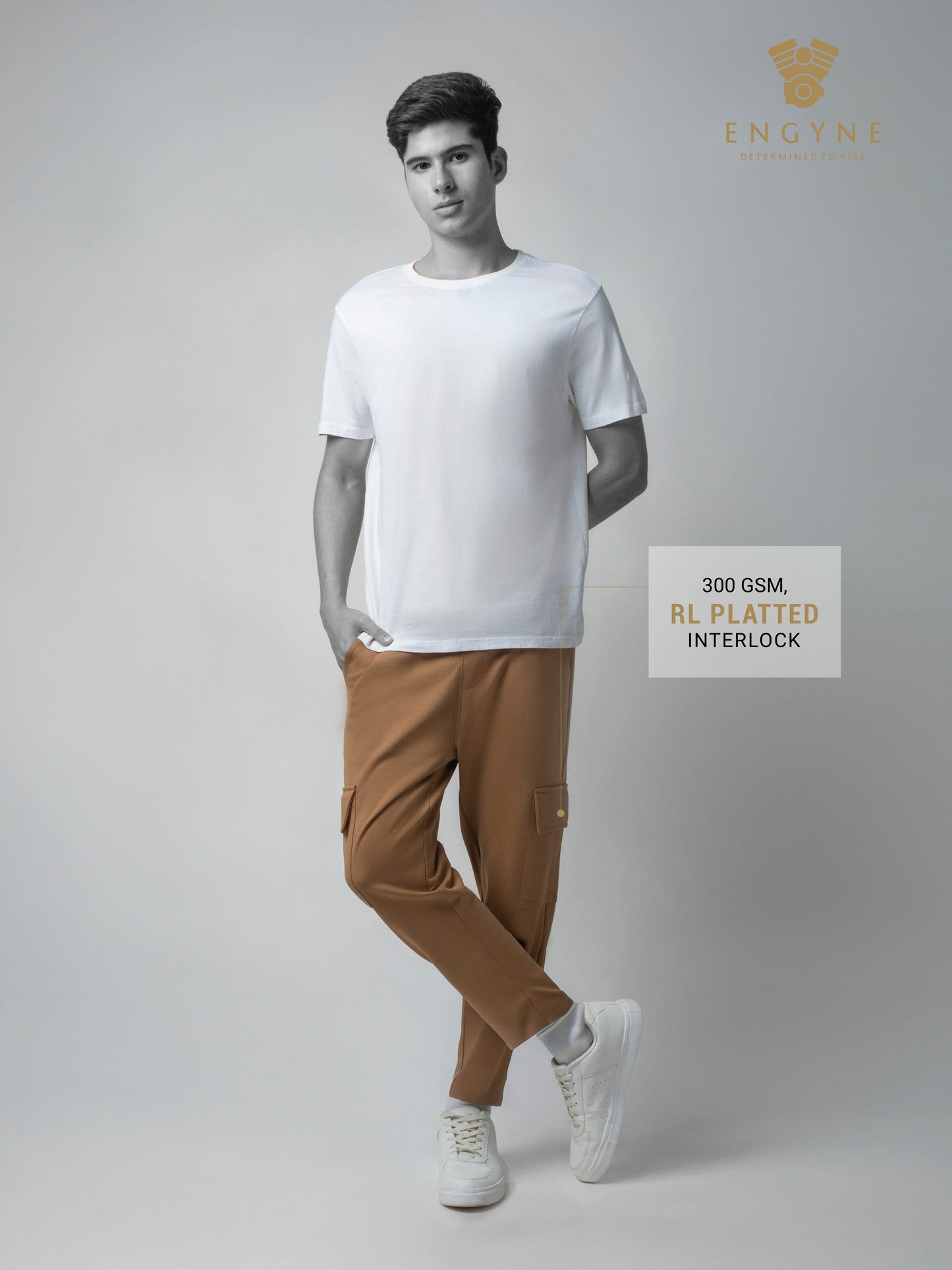 Trackpant with Dual Cargo Pockets in Rougen Cotton Poly Elastane Interlock