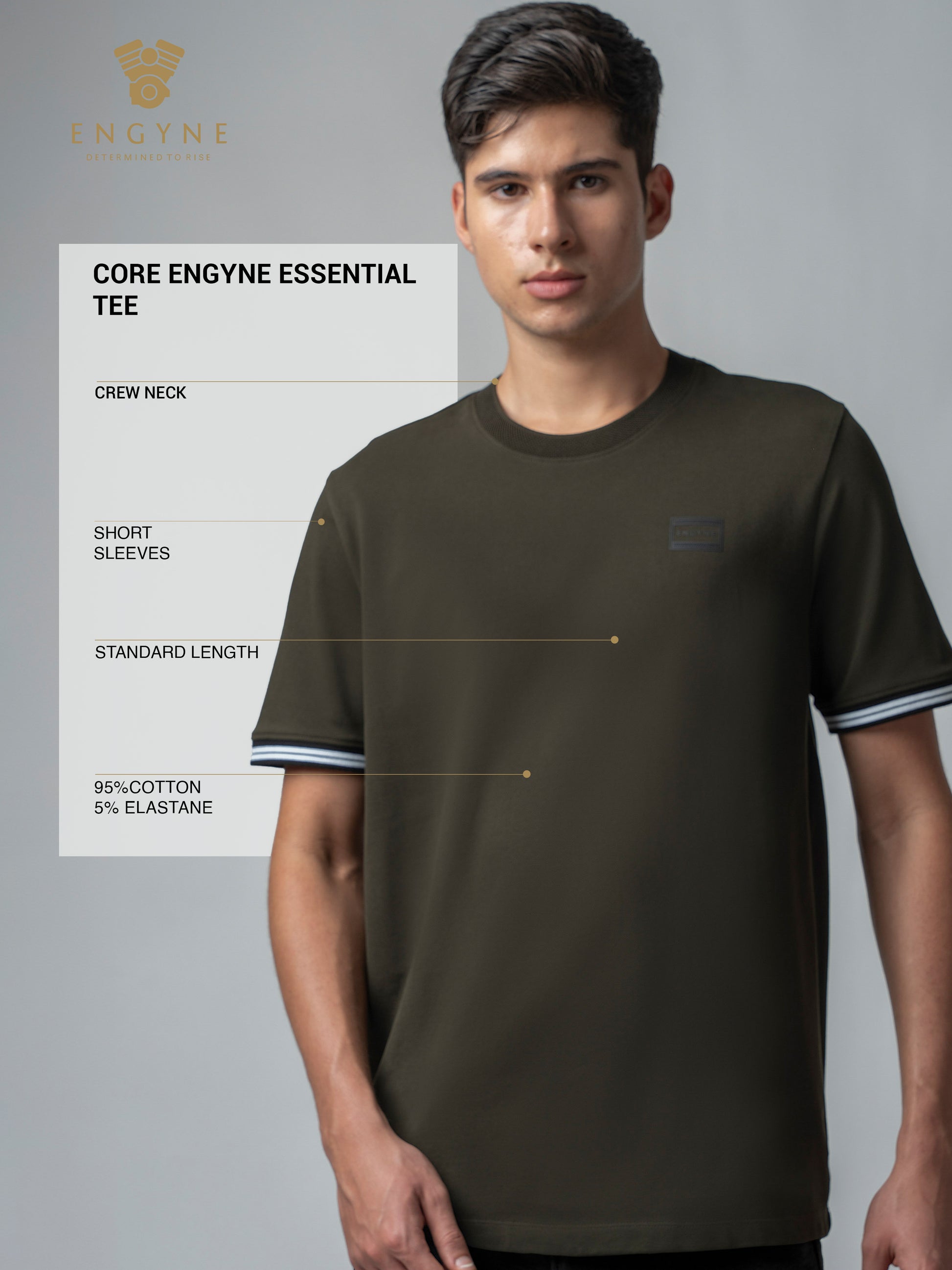 Supima Cotton Lycra Piqué Olive Tee For Men