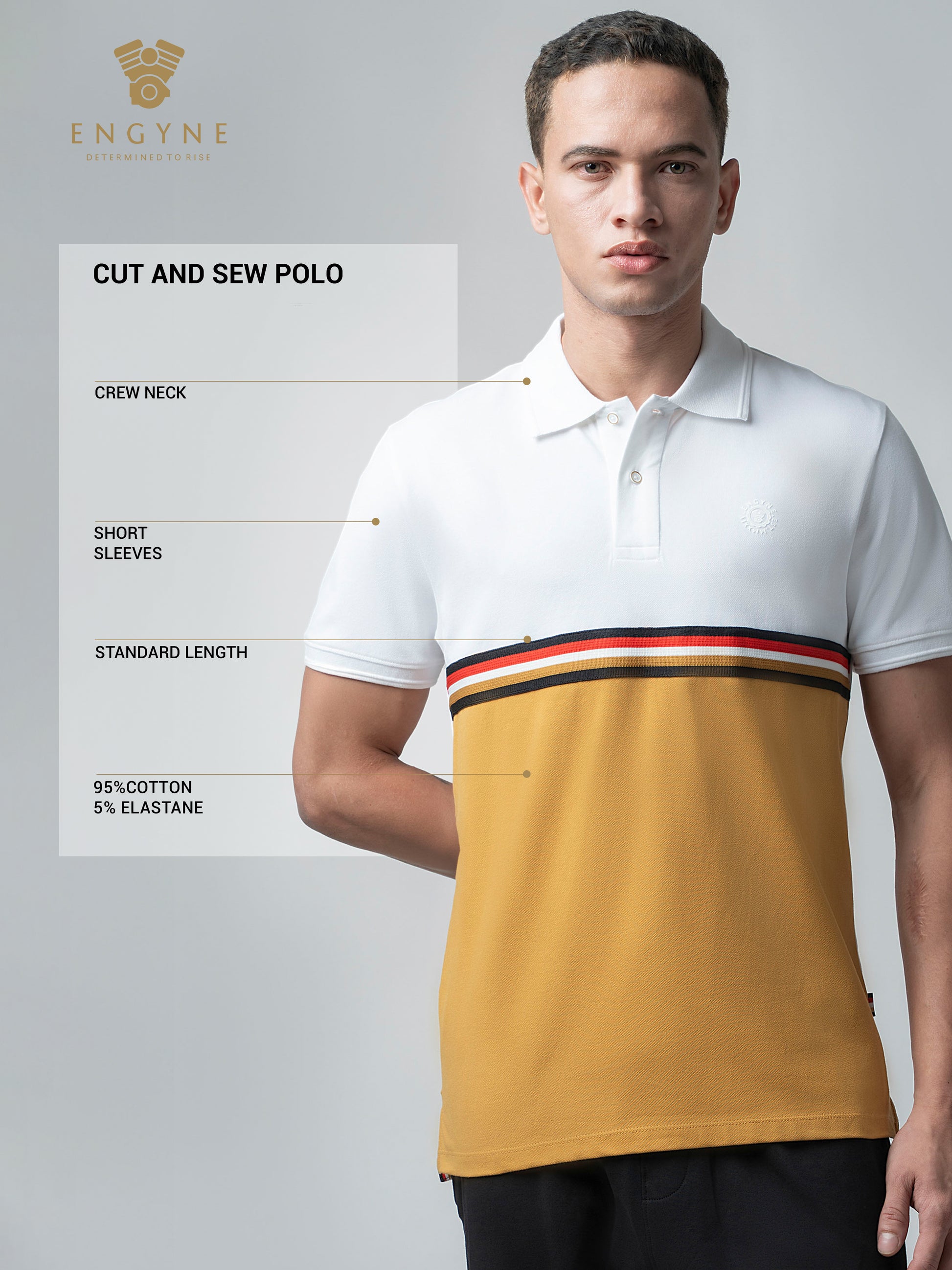 Supima Cotton Lycra White Polo T Shirt For Men