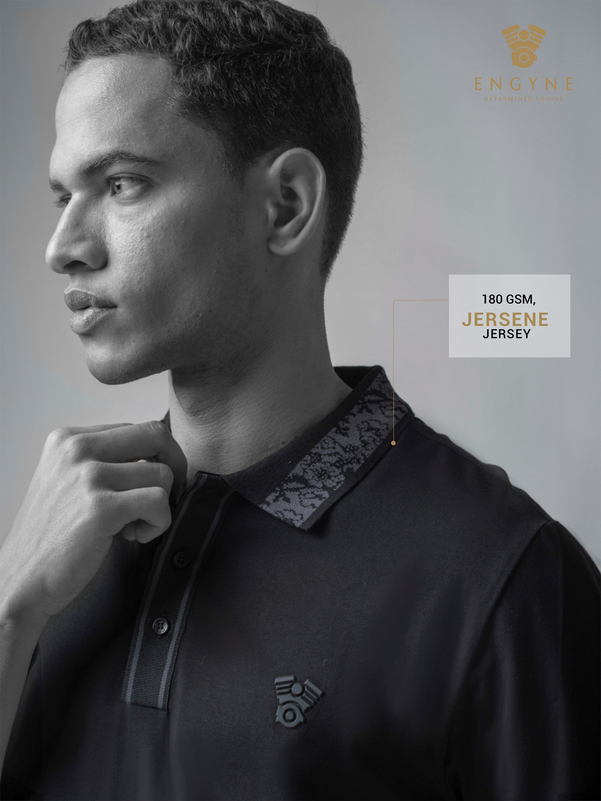 Jersène Jersey HD Sticker Iconic Emblem Black Polo for Men